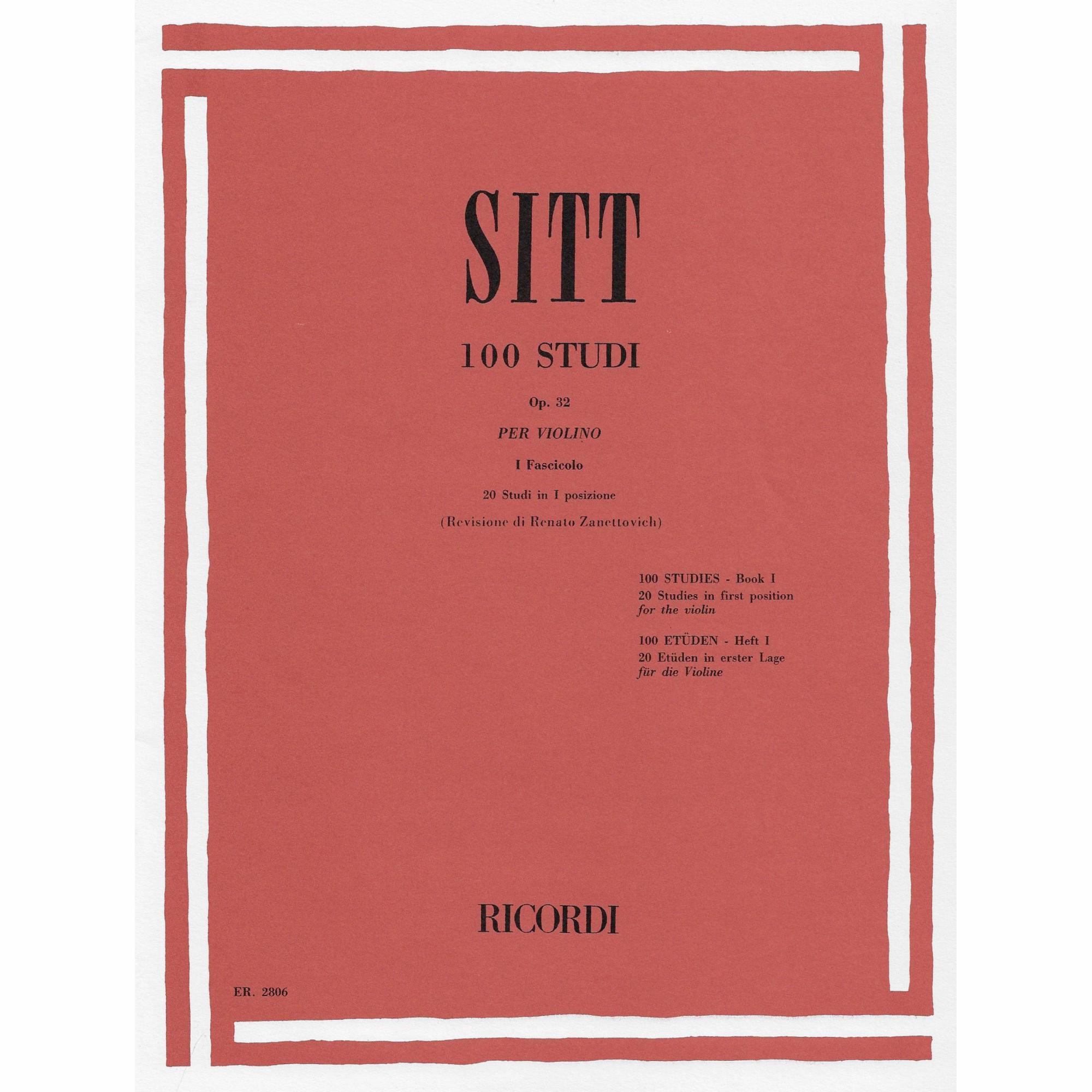 Sitt -- 100 Studies, Op. 32, Books 1-3 for Violin