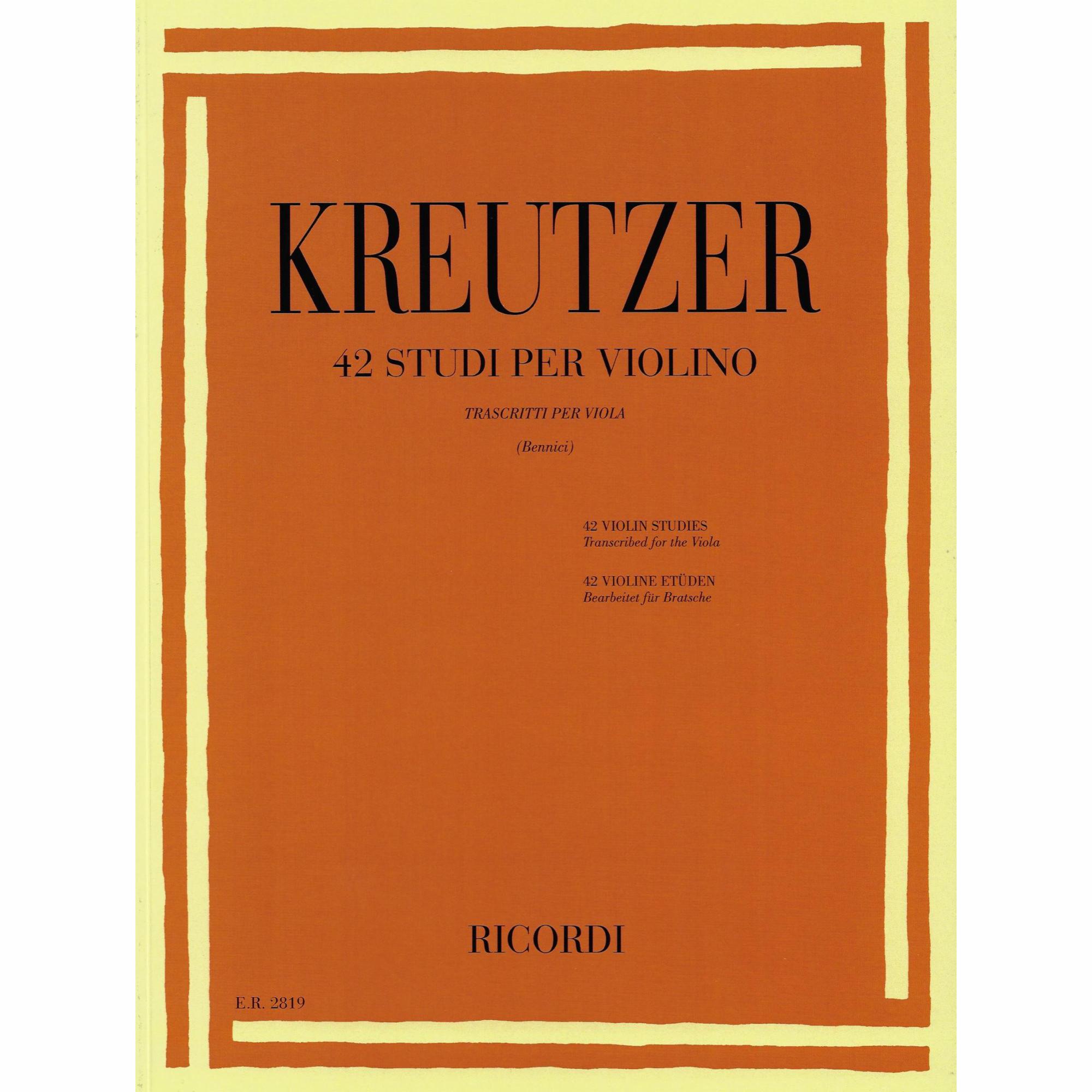 Kreutzer -- 42 Violin Studies for Viola