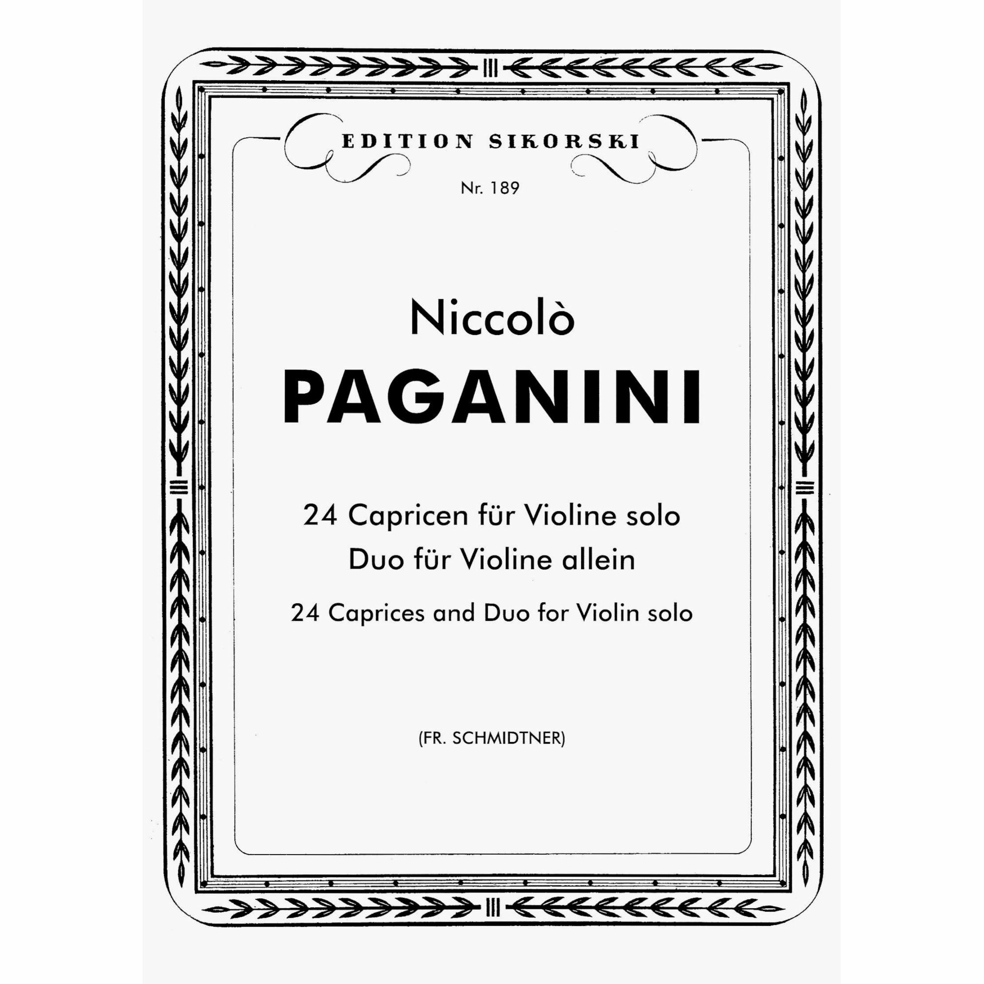 Paganini -- 24 Caprices and Duo for Solo Violin