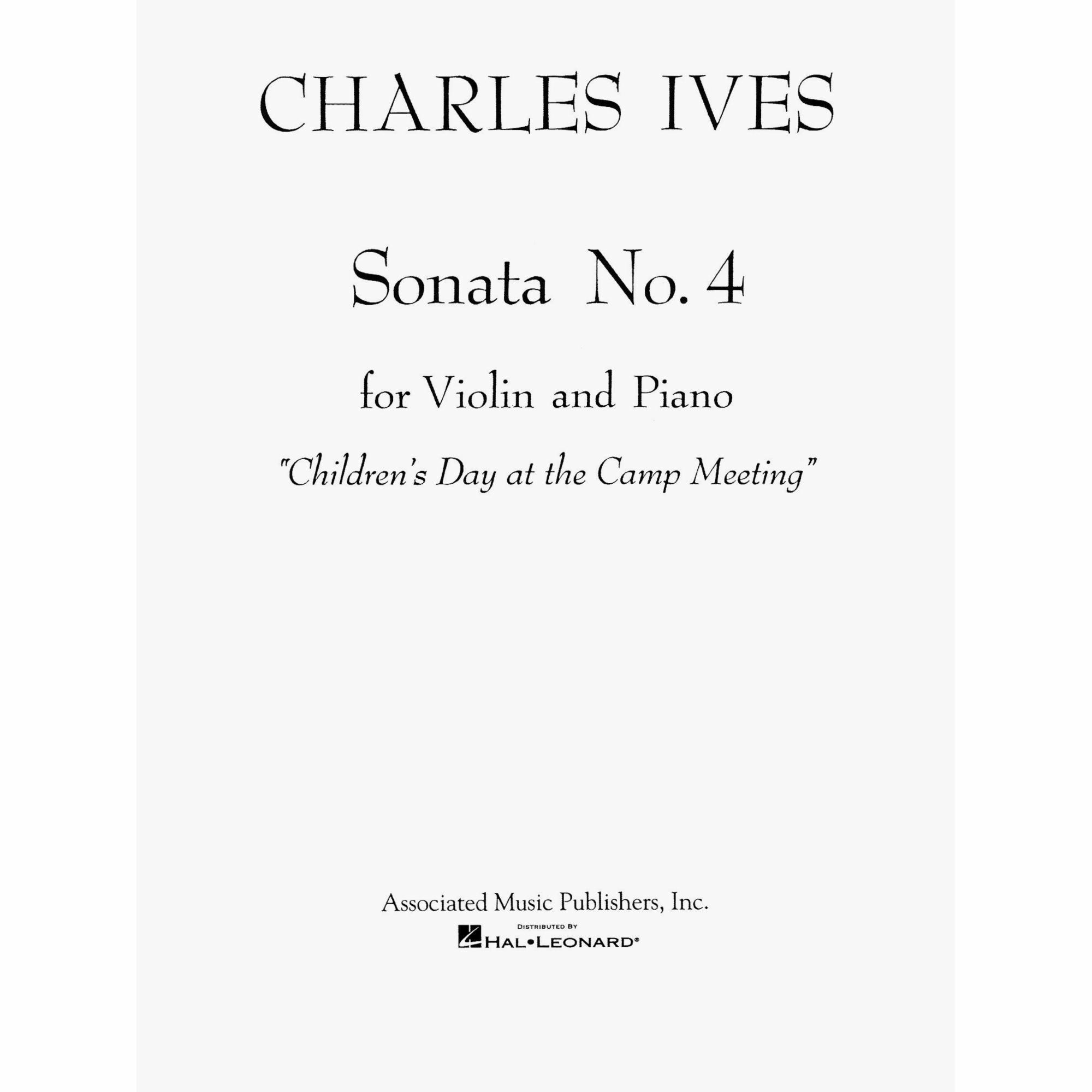 Ives -- Sonata No. 4 for Violin and Piano