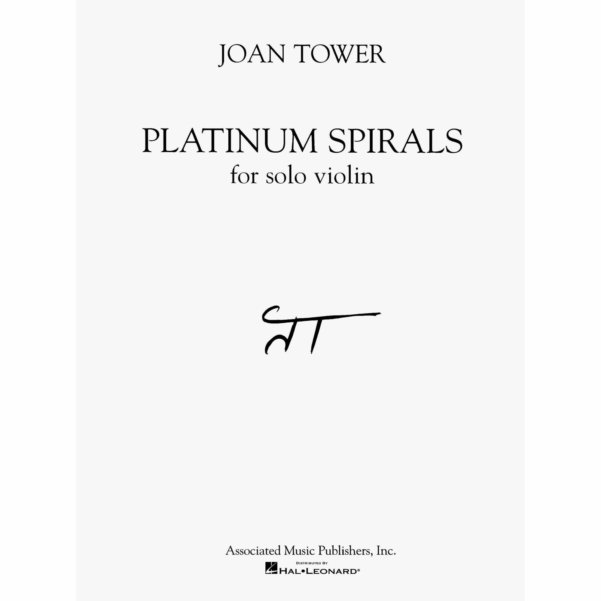 Tower -- Platinum Spirals for Solo Violin