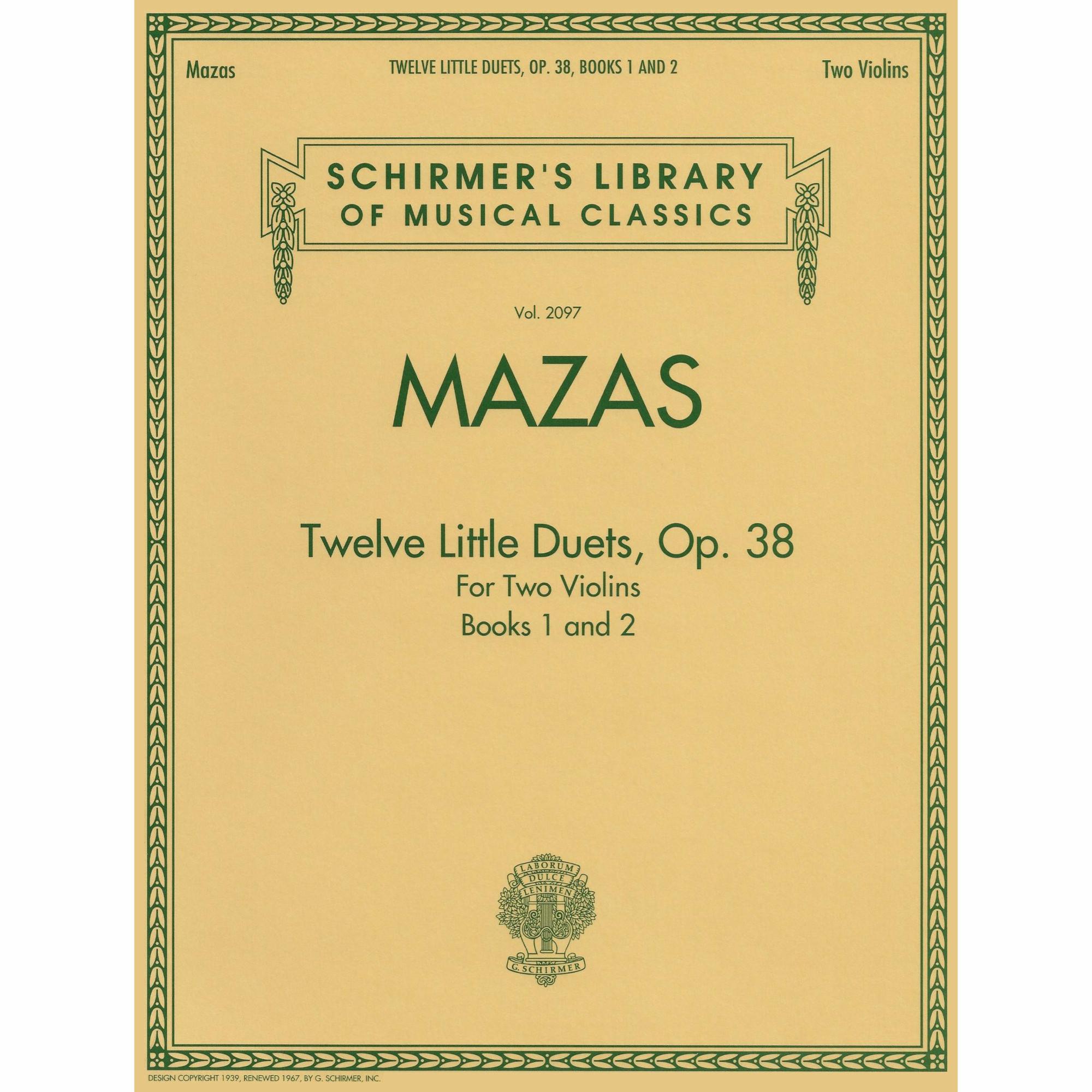 Mazas -- 12 Little Duets, Op. 38 for Two Violins