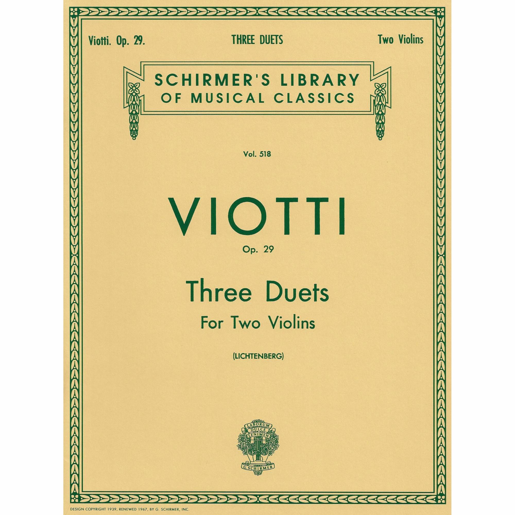 Viotti -- Three Duets, Op. 29 for Two Violins