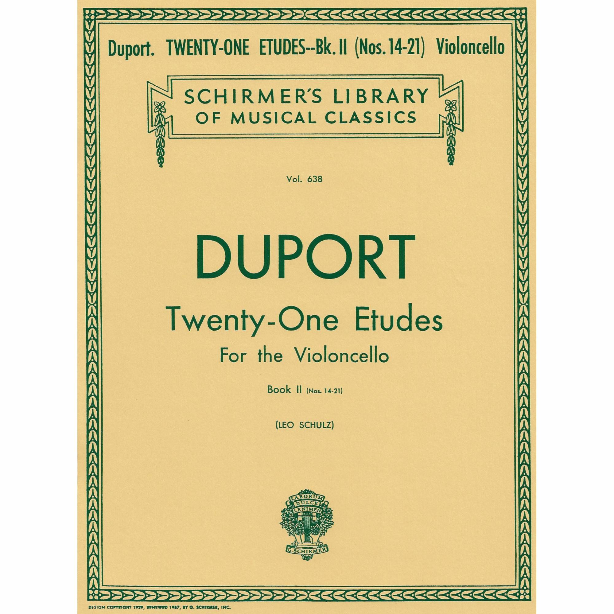 Duport -- Twenty-One Etudes, Books I-II for Cello