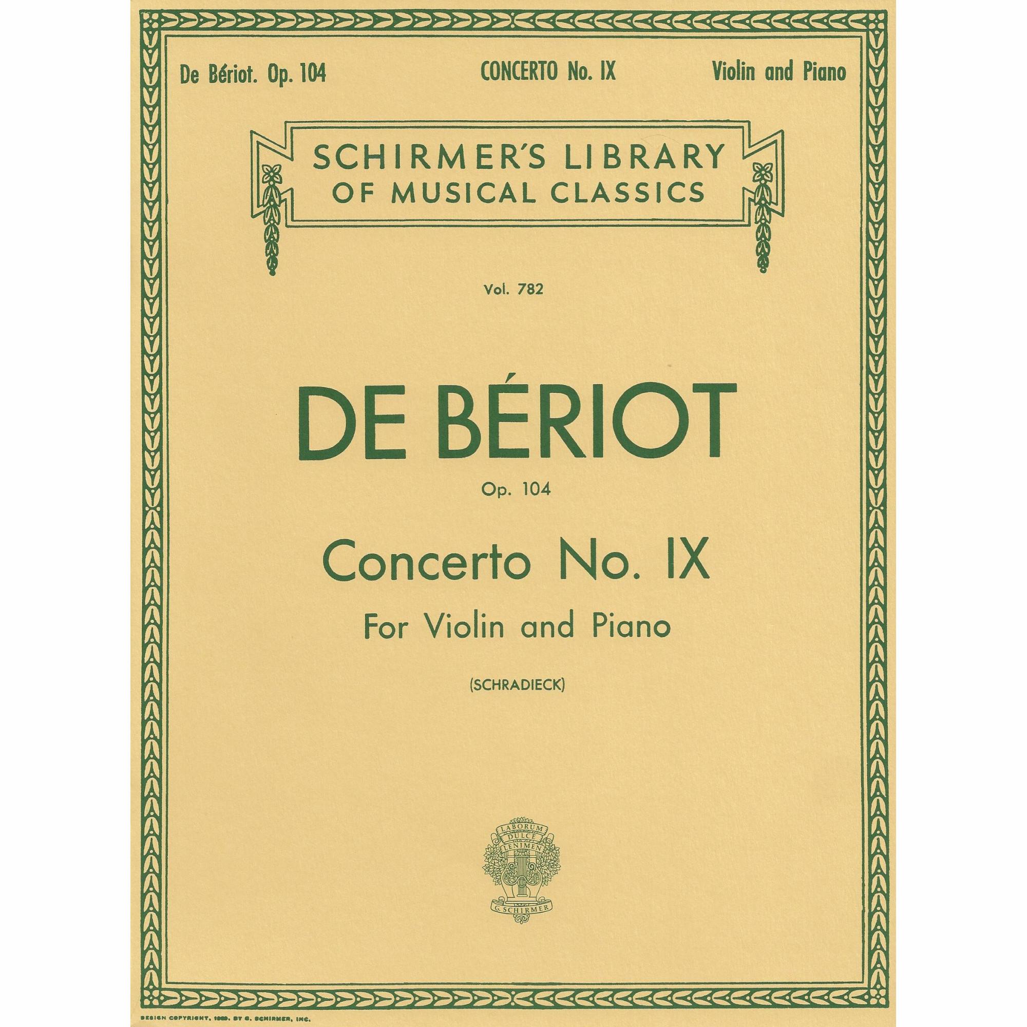 Beriot -- Concerto No. IX in A Minor, Op. 104 for Violin and Piano