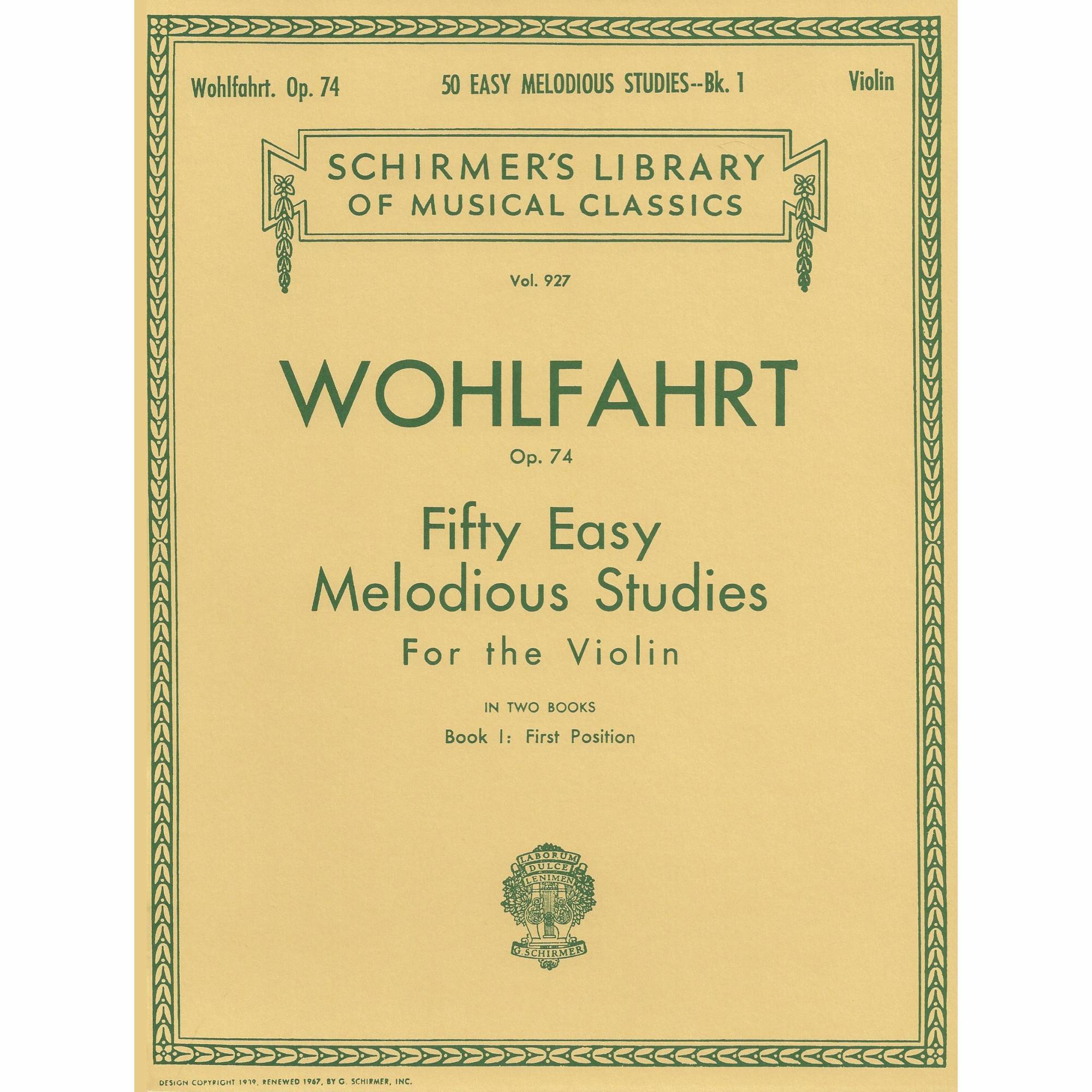 Wohlfahrt -- Fifty Easy Melodious Studies, Op. 74, Books 1-2 for Violin