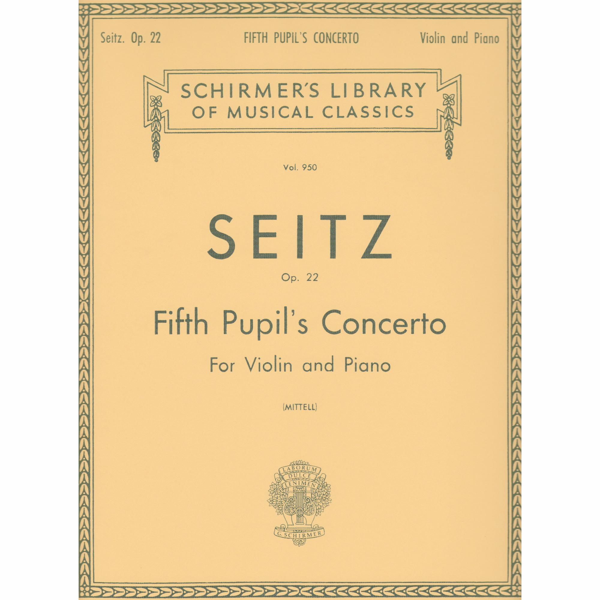 Pupil's Violin Concerto No. 5 in D Major, Op. 22