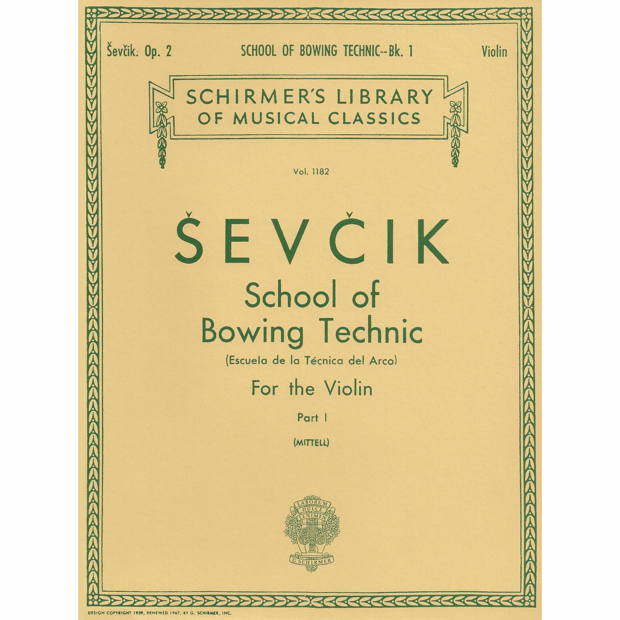 Sevcik -- School of Bowing Technique, Op. 2, Parts 1-2 for Violin