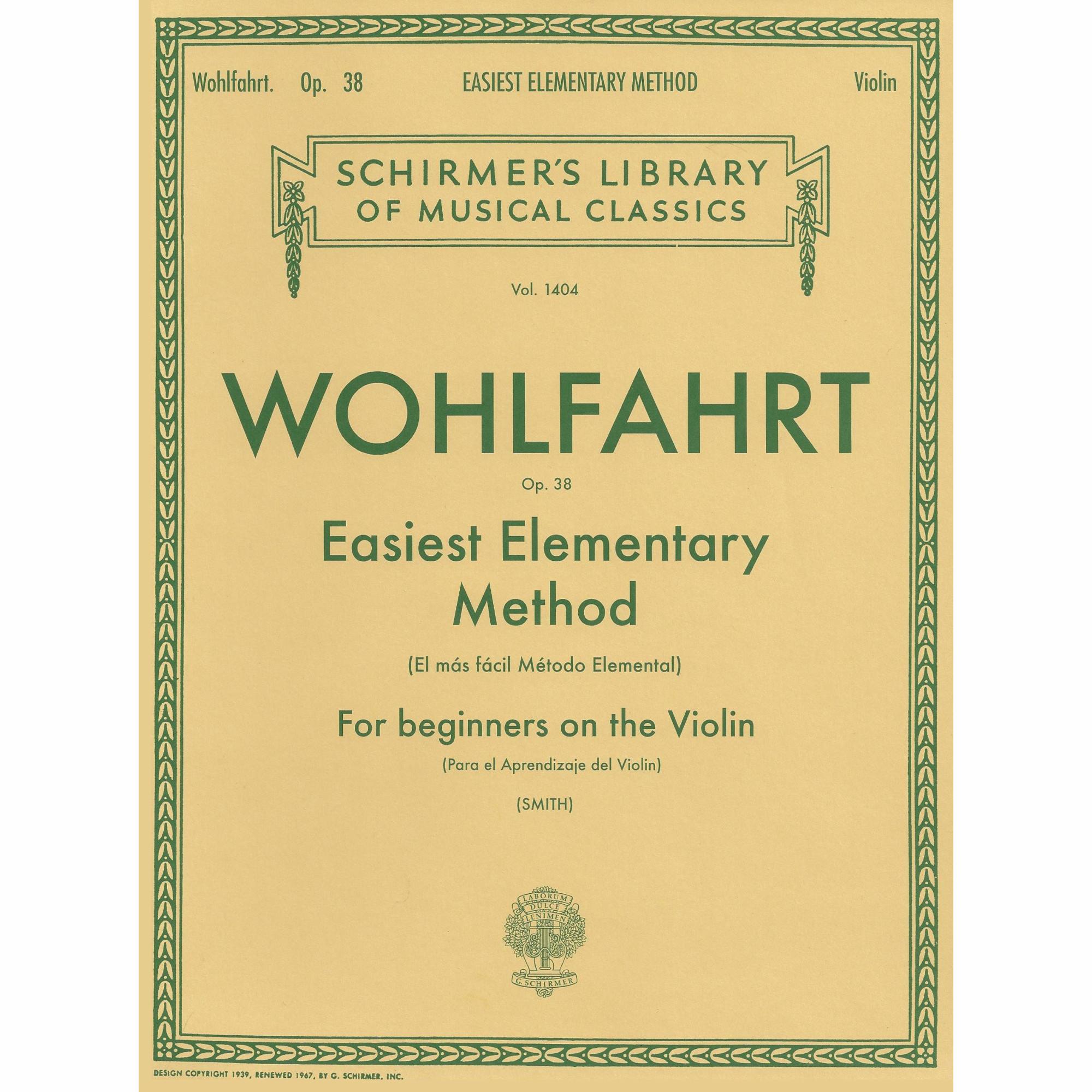 Wohlfahrt -- Easiest Elementary Method, Op. 38 for Violin