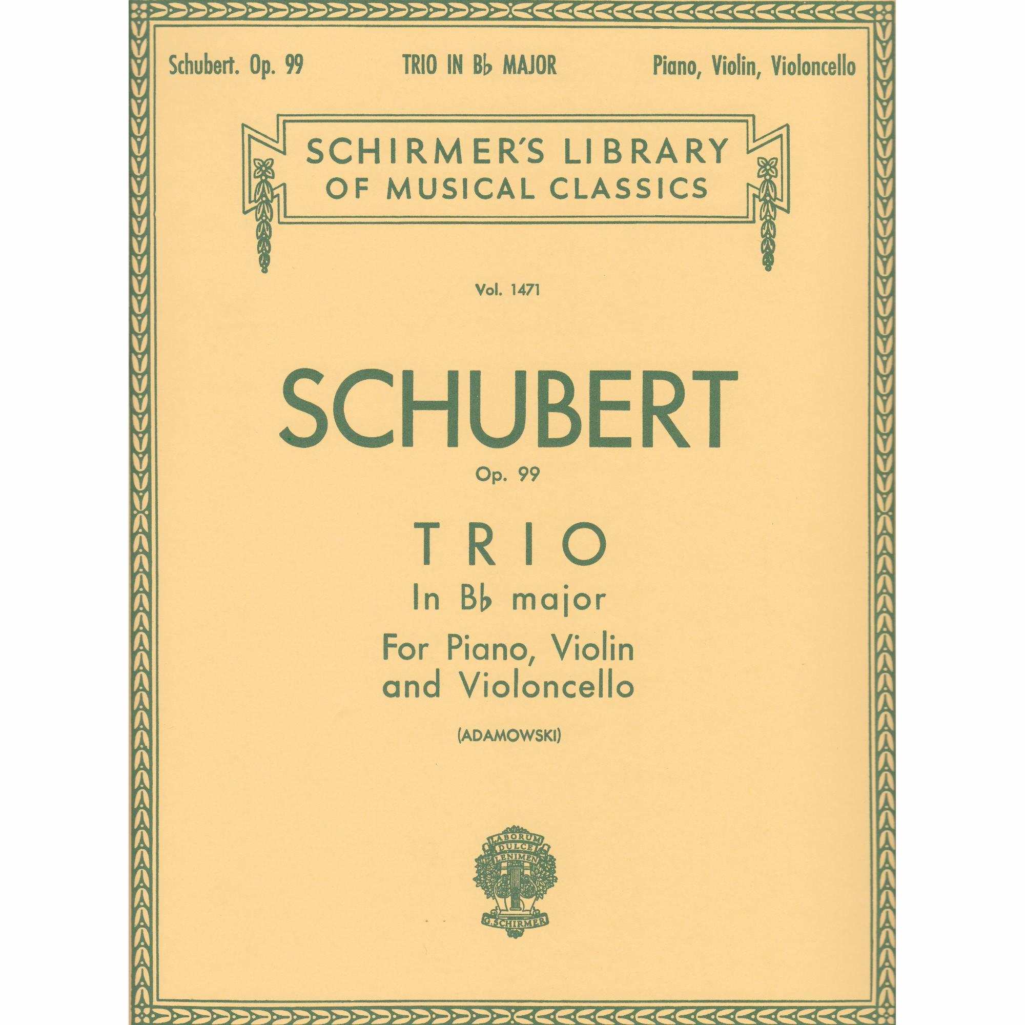 Piano Trio No. 1 in B-Flat Major, D. 898