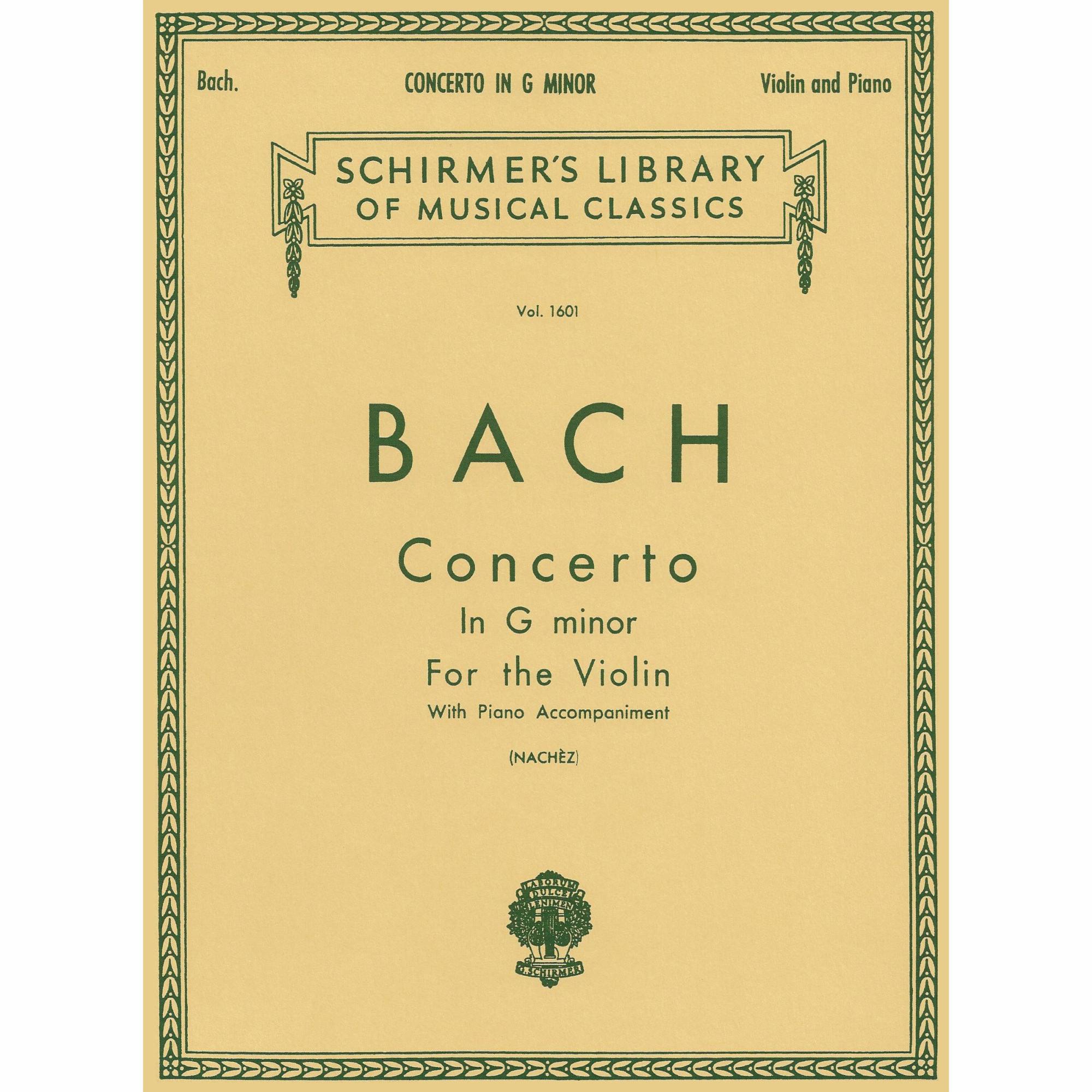 Bach -- Concerto in G Minor for Violin and Piano