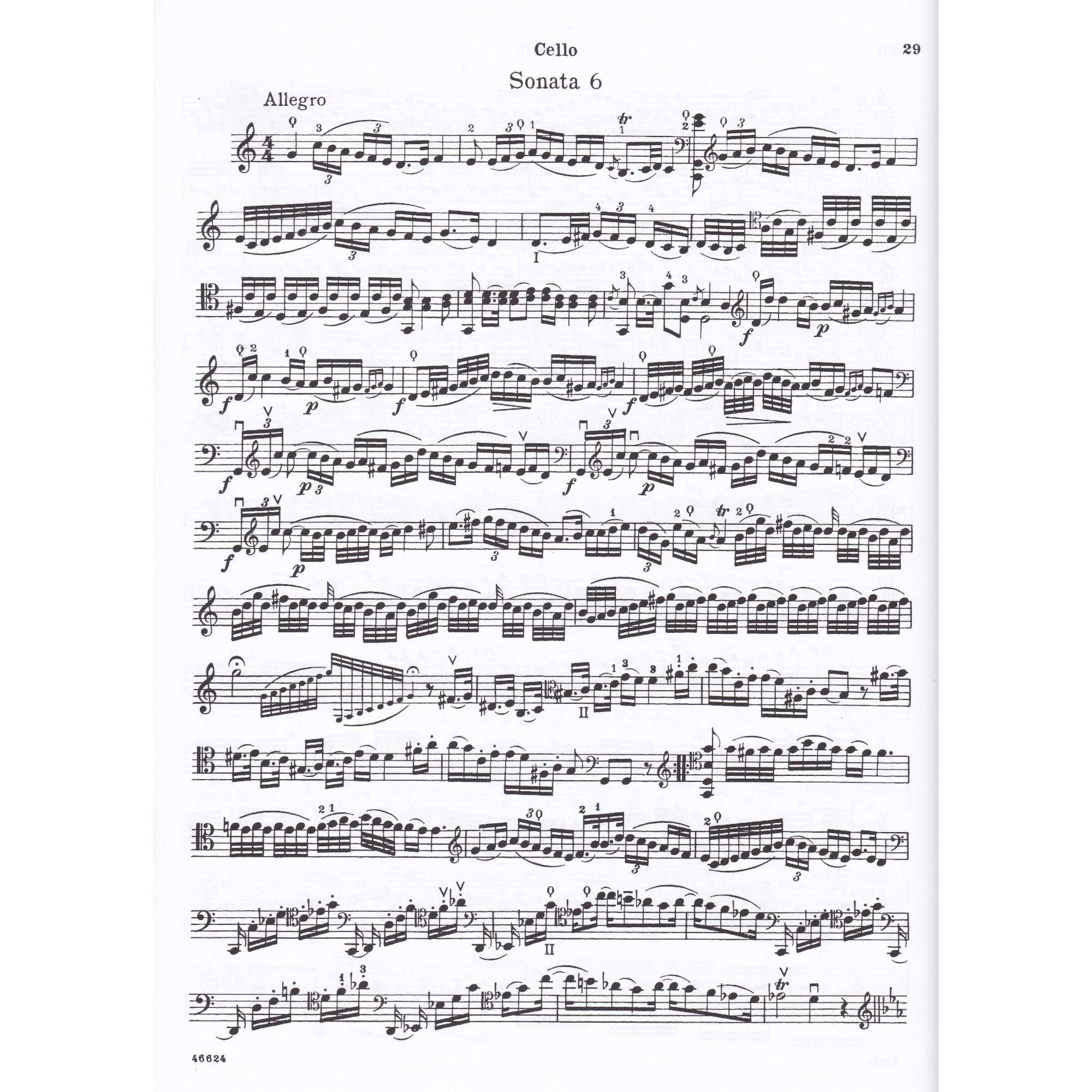 Six Sonatas for Cello and Piano
