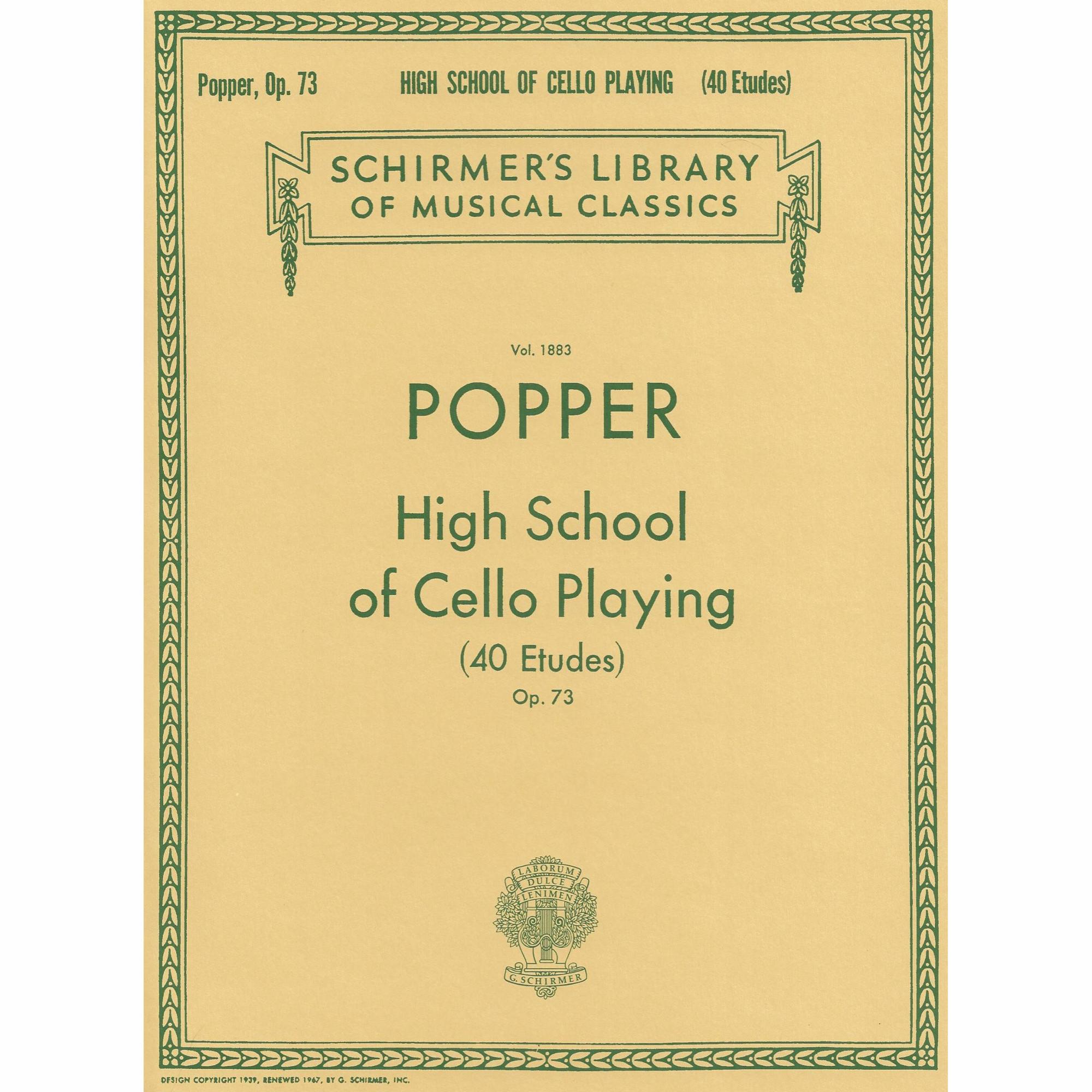 Popper -- The High School of Cello Playing, Op. 73