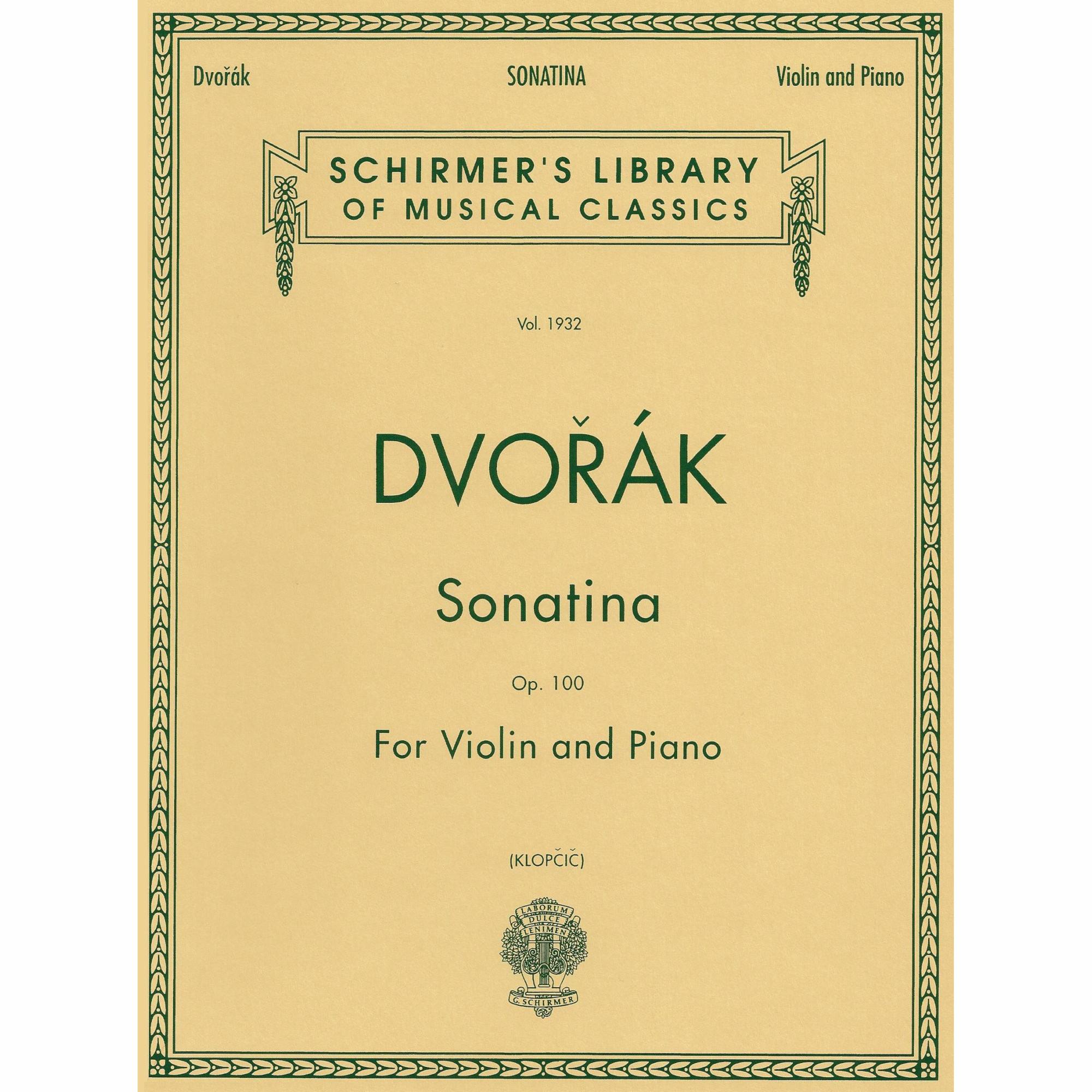 Dvorak -- Sonatina in G Major, Op. 100 for Violin and Piano