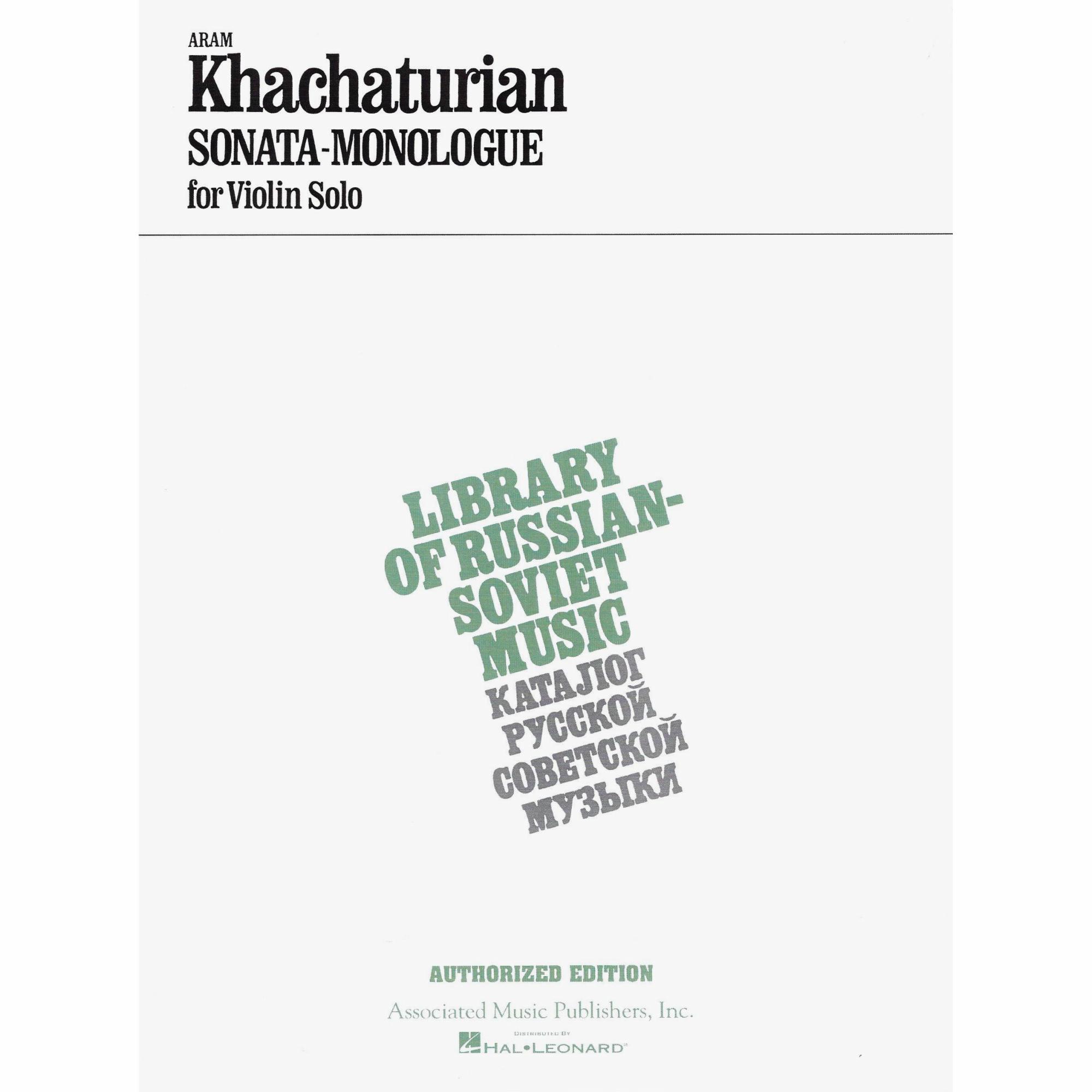 Khachaturian -- Sonata-Monologue for Solo Violin