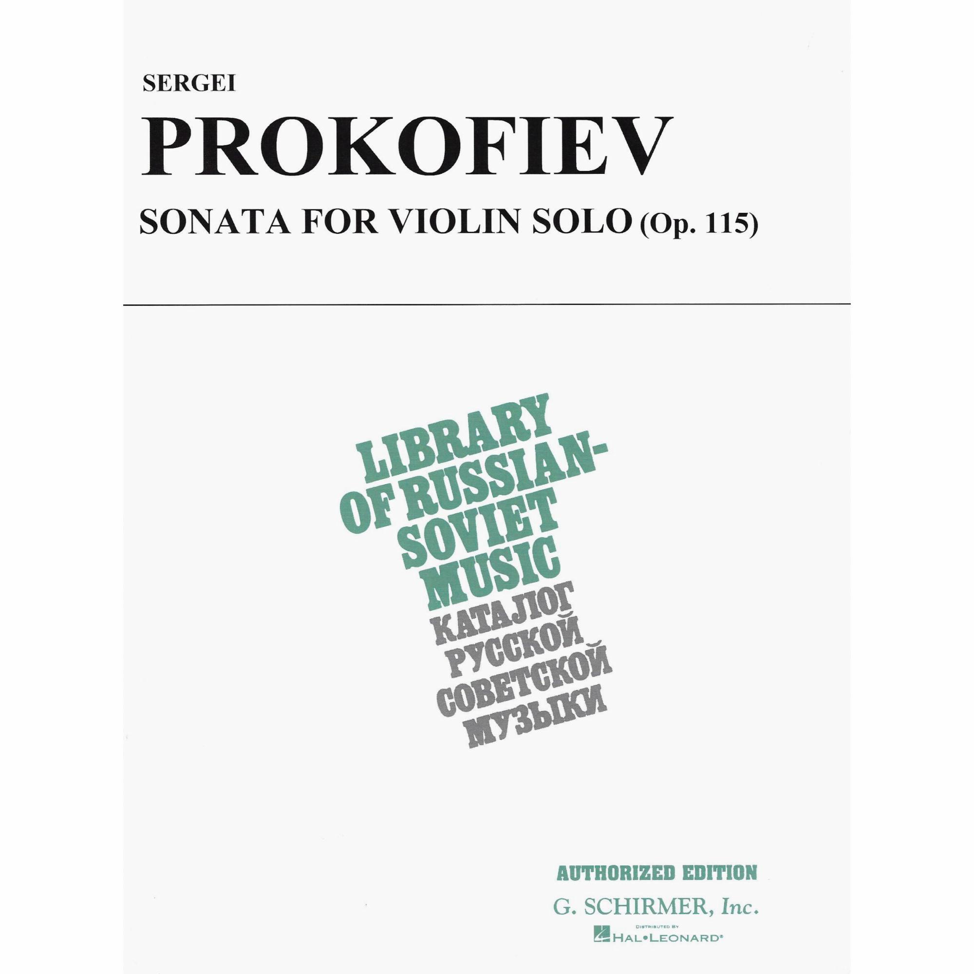 Prokofiev -- Sonata for Solo Violin, Op. 115