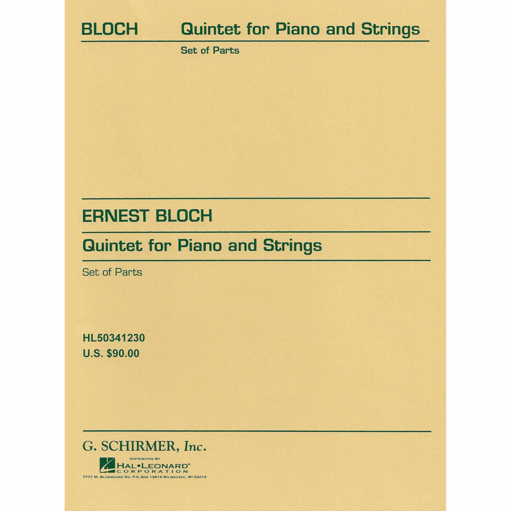 Bloch -- Piano Quintet
