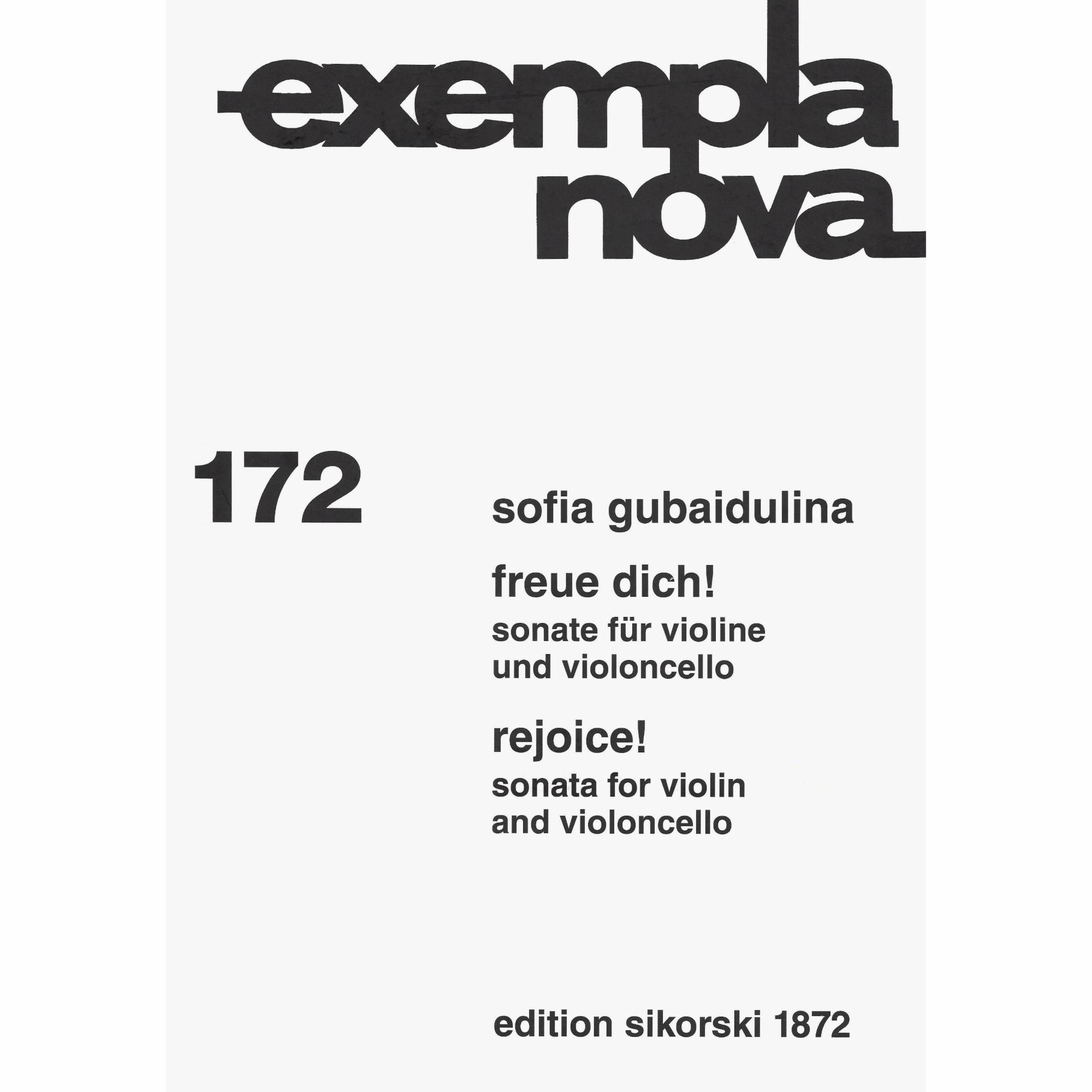 Gubaidulina -- Freue dich!: Sonata for Violin and Cello