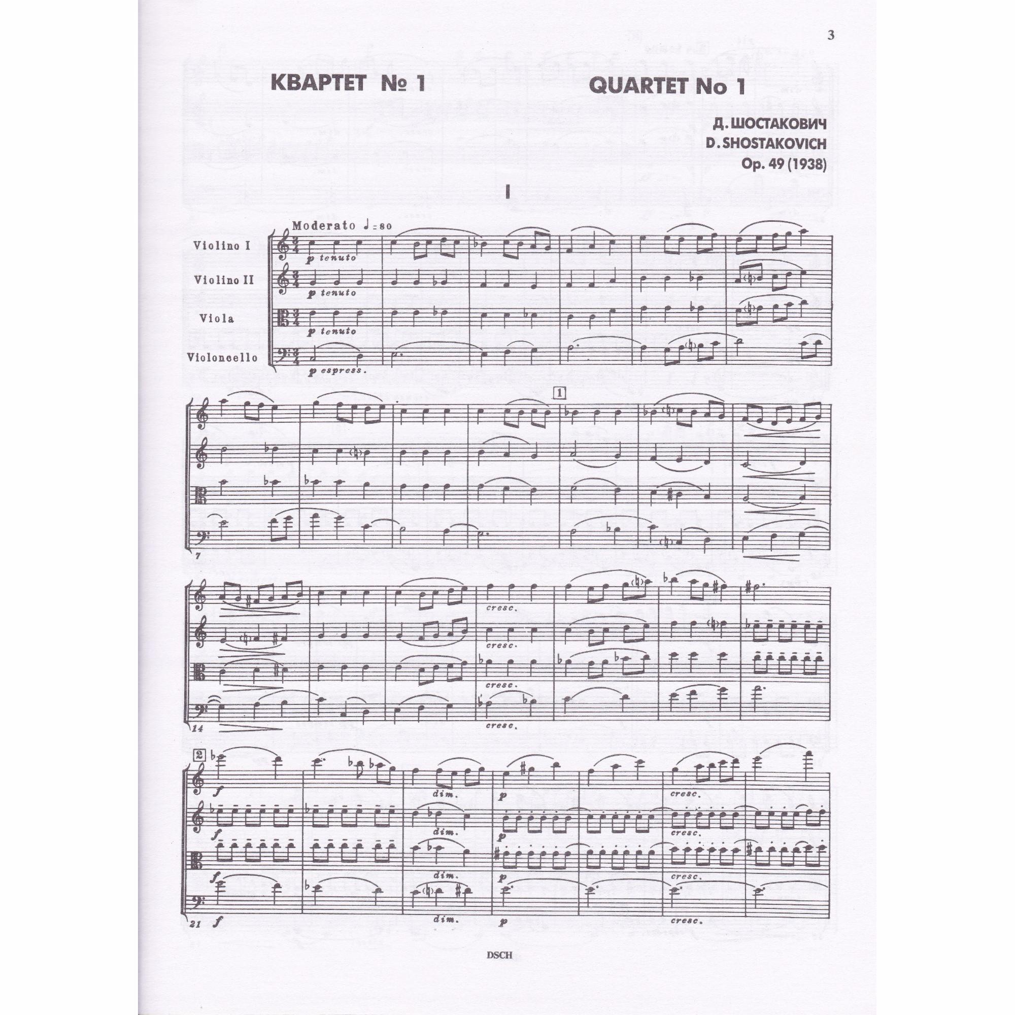 Scores to the String Quartets of Dmitri Shostakovich
