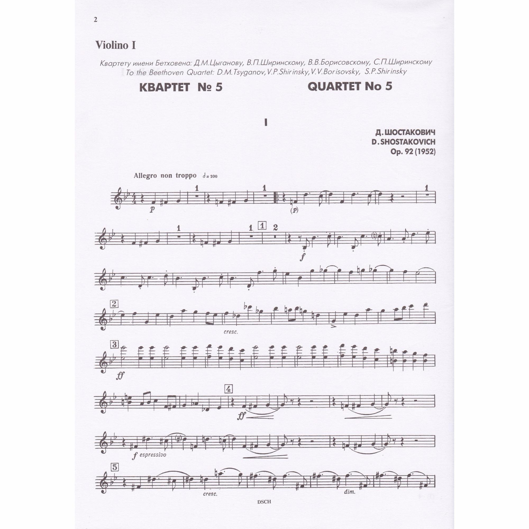 String Quartet No. 5 in B-Flat Major, Op. 92