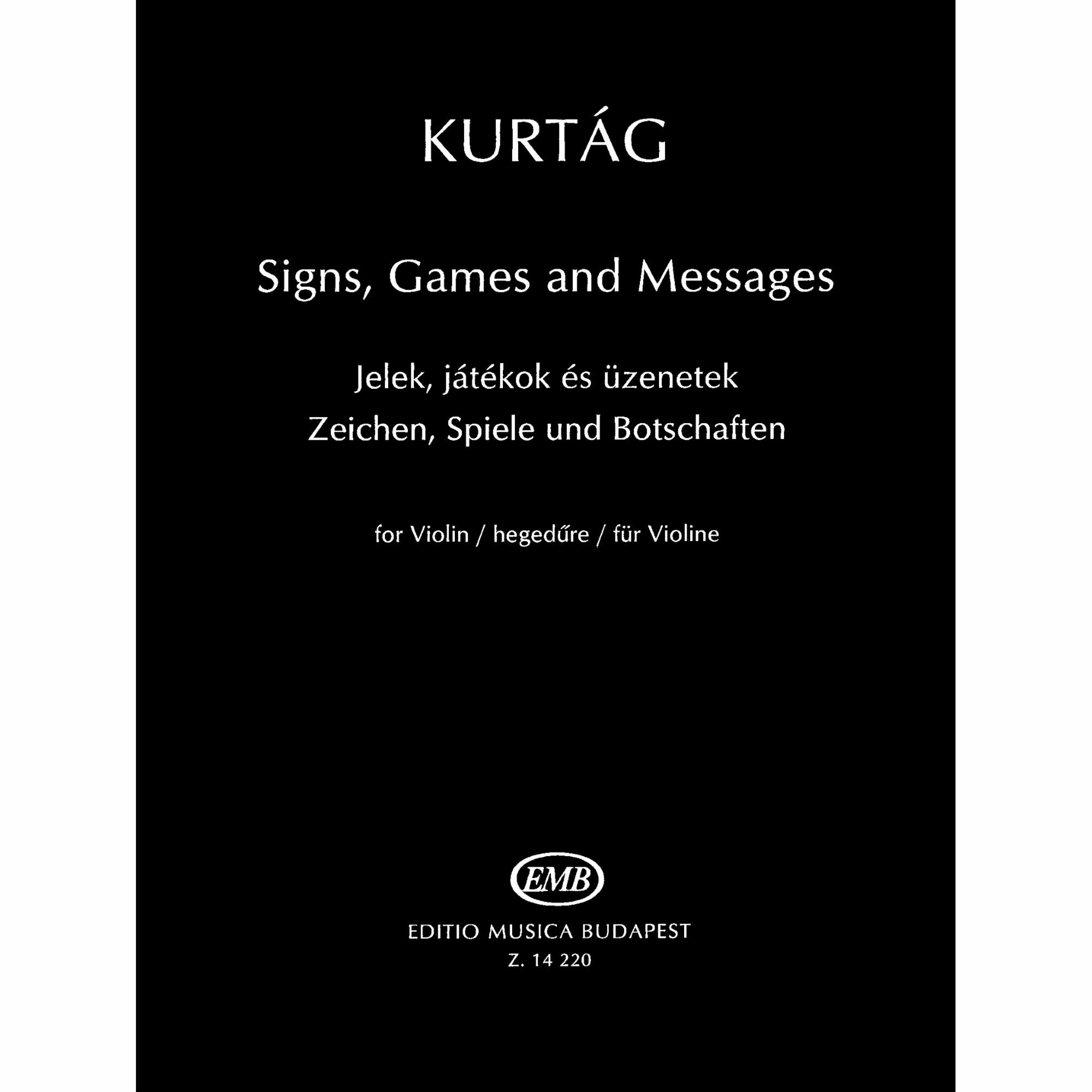 Kurtag -- Signs, Games and Messages for Solo Violin