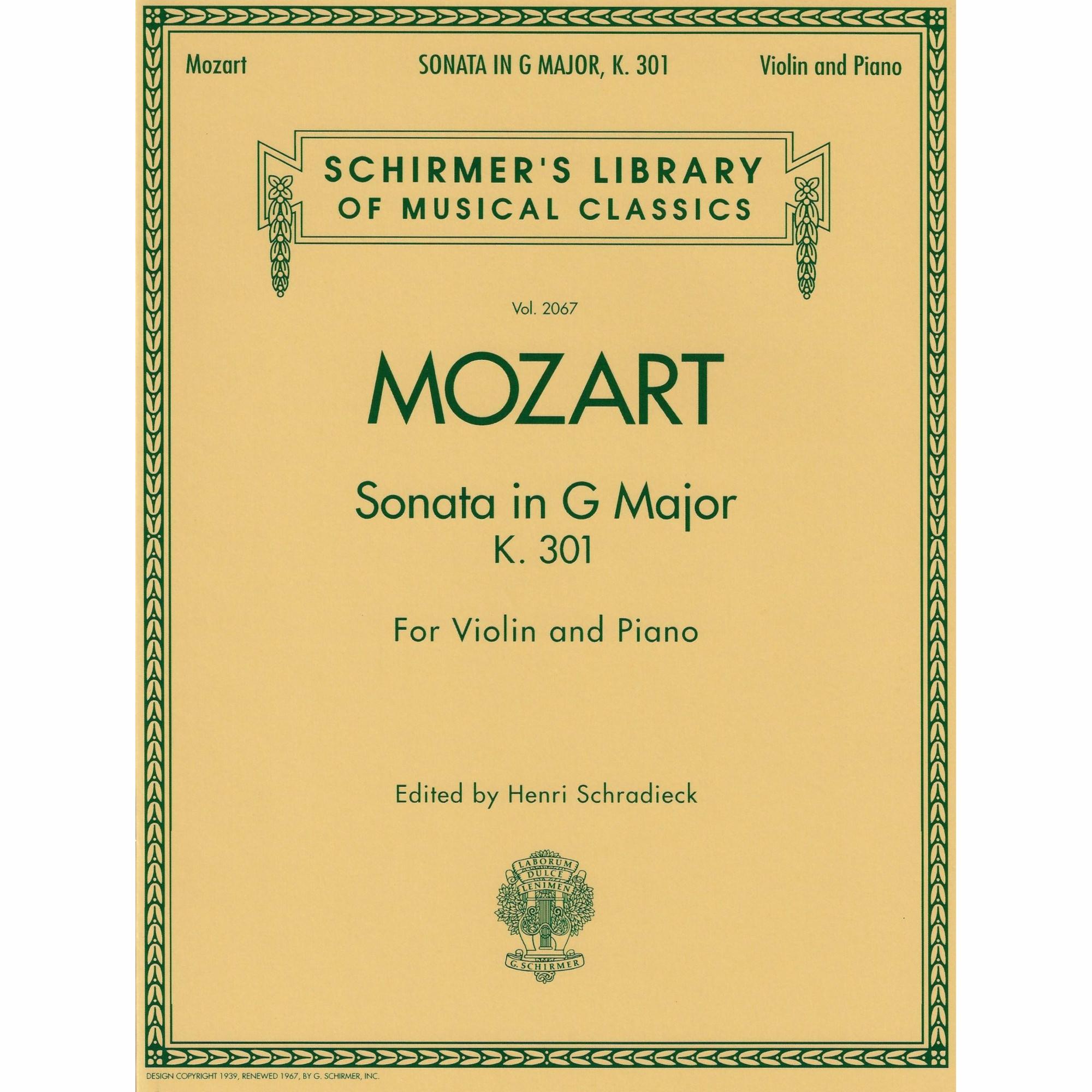 Mozart -- Sonata in G Major, K. 301 for Violin and Piano