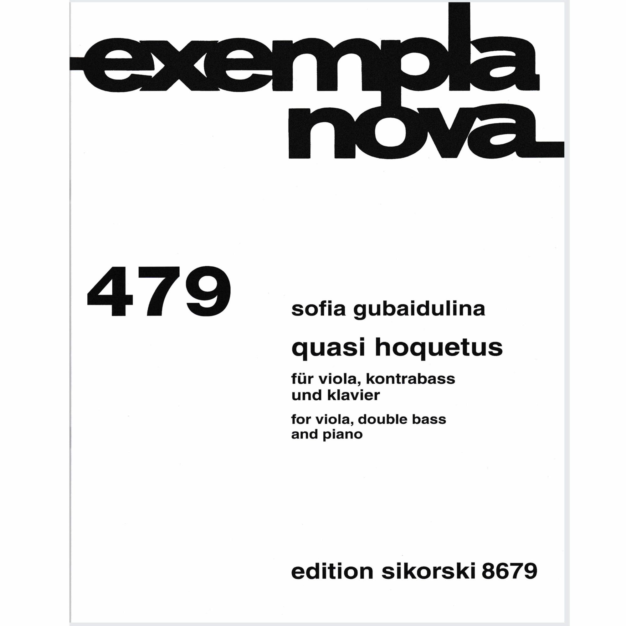 Sofia Gubaidulina Exempla Nova for Viola, Bass and Piano