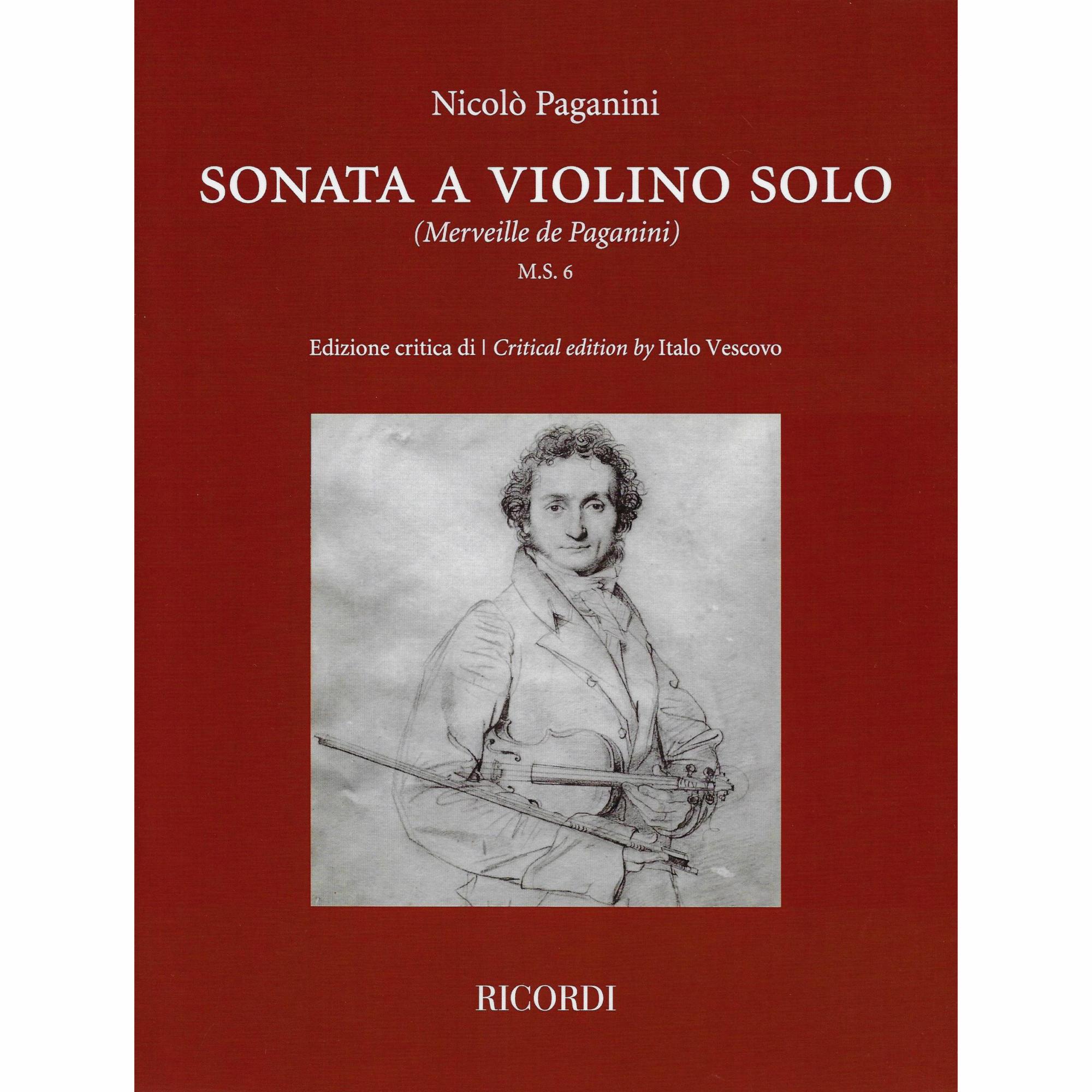 Paganini -- Sonata (Merveille de Paganini), M.S. 6 for Solo Violin