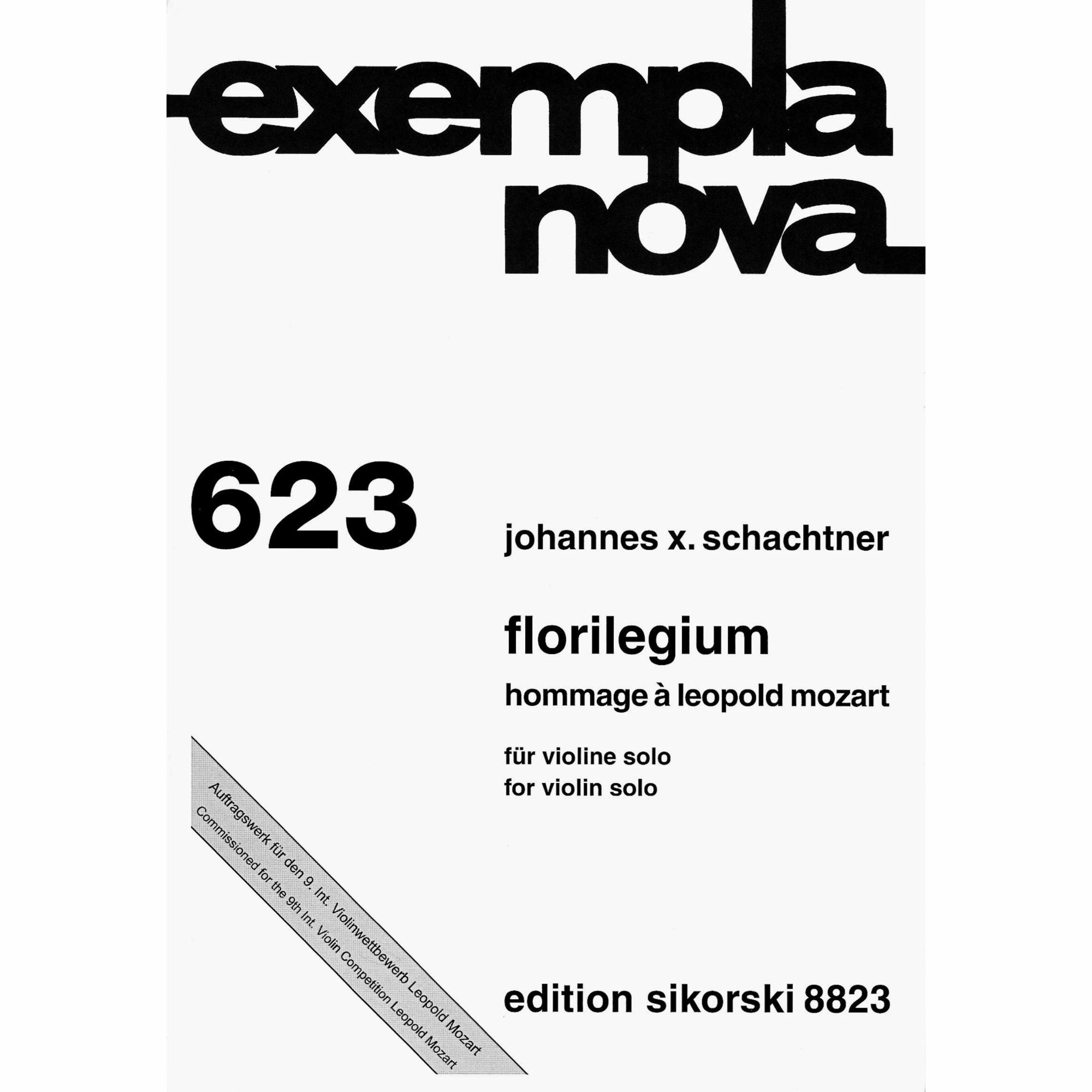 Schachtner -- Florilegium for Solo Violin