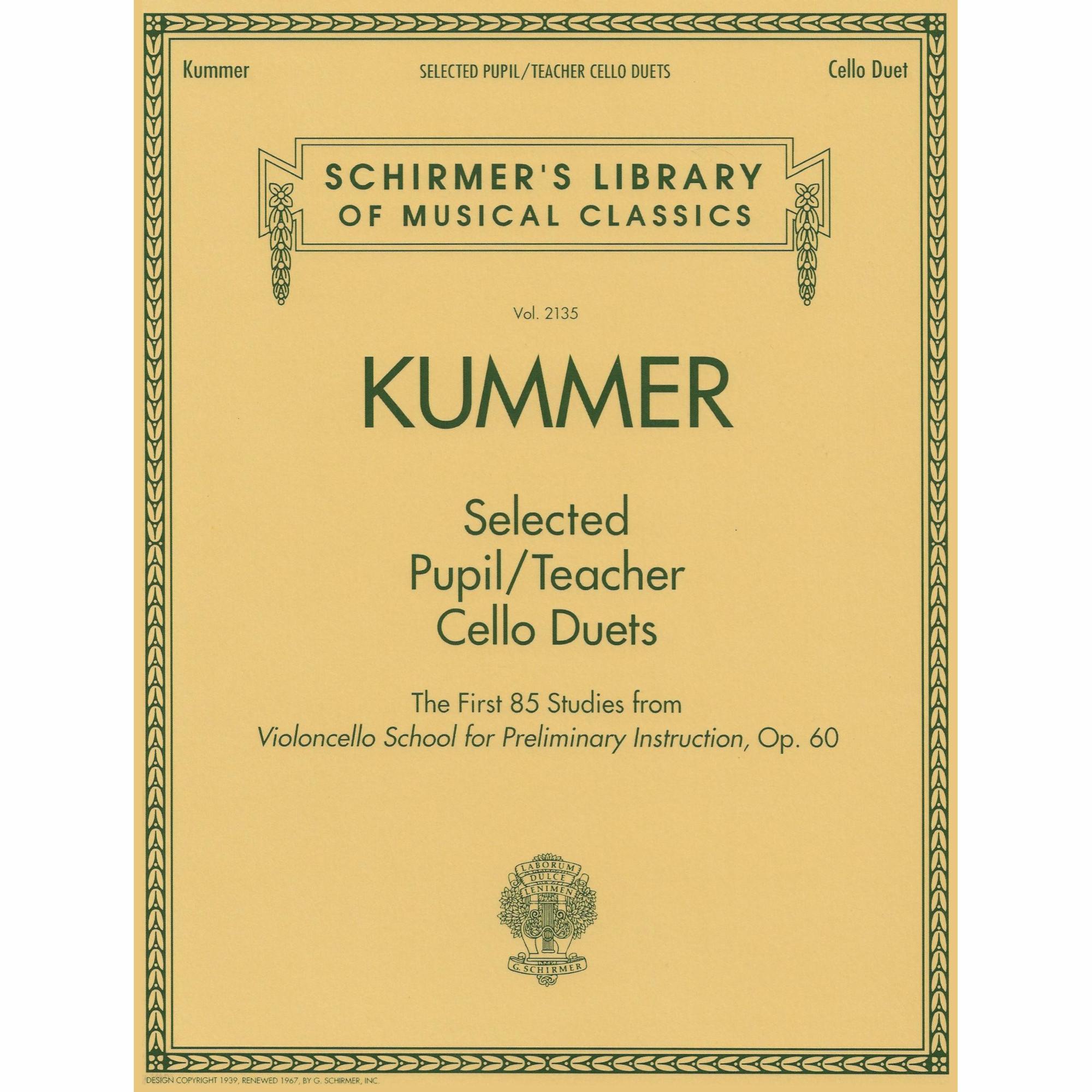 Kummer -- Selected Pupil/Teacher Cello Duets