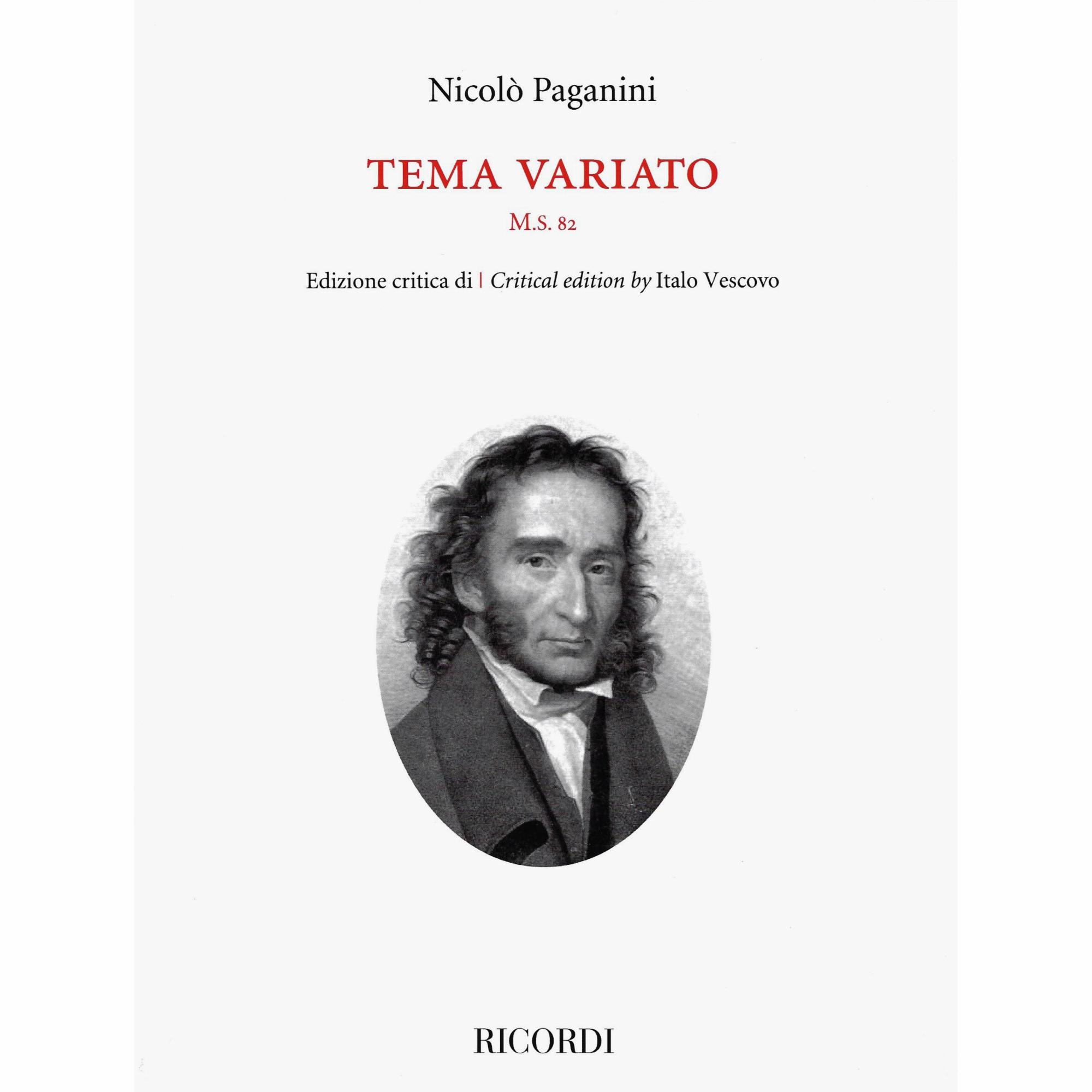 Paganini -- Tema Variato, M.S. 82 for Solo Violin