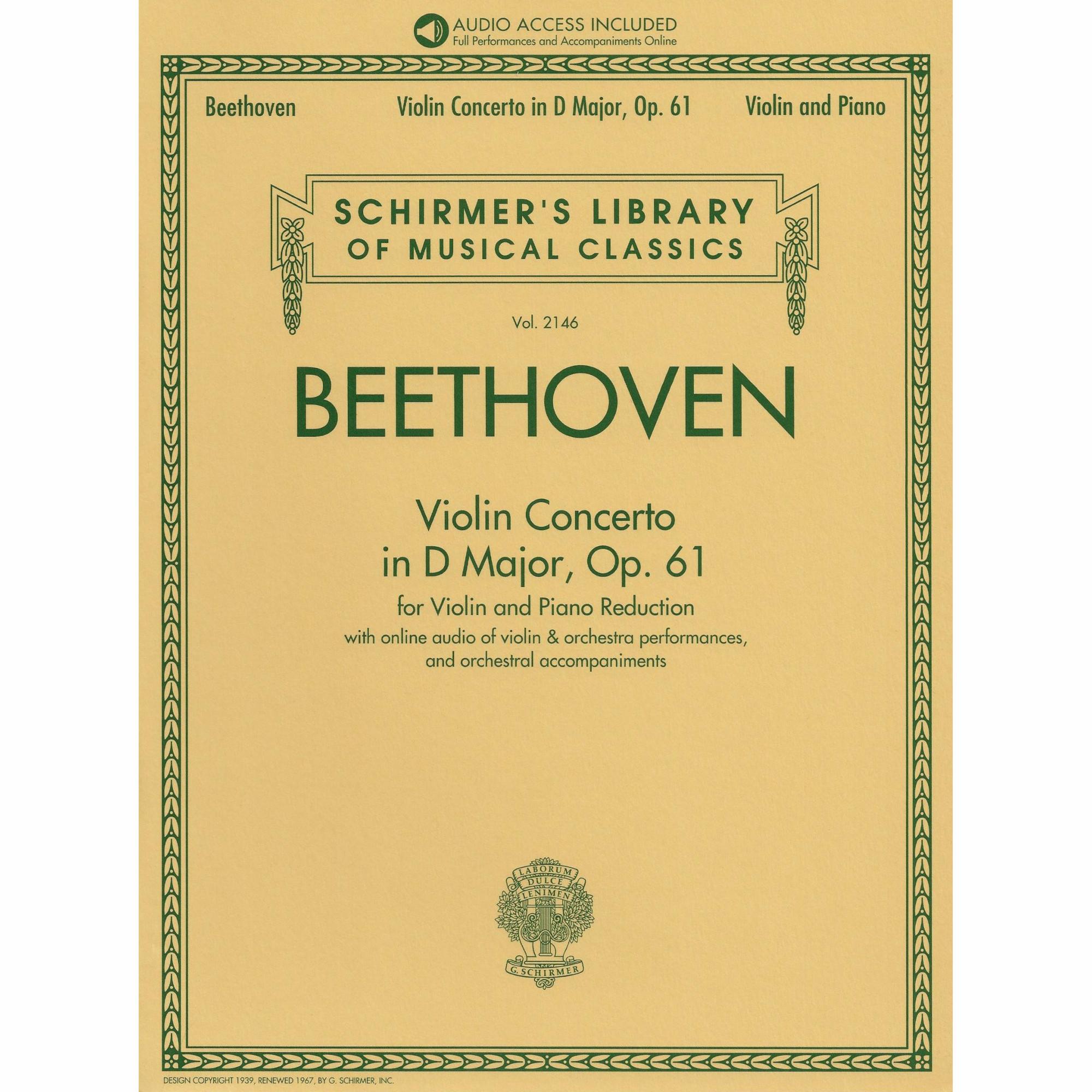 Beethoven -- Violin Concerto in D Major, Op. 61 for Violin and Piano (or Recorded Accompaniment)