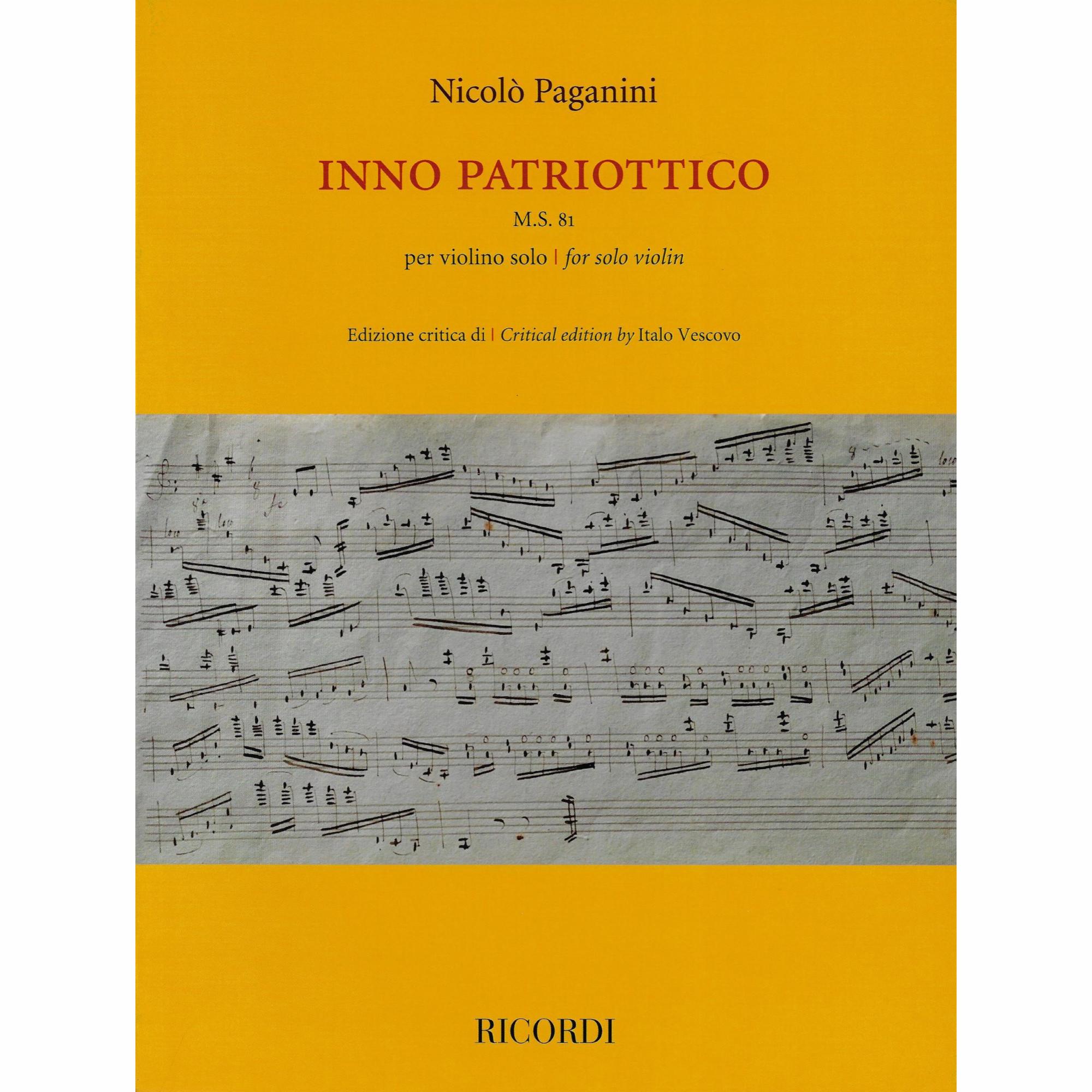 Paganini -- Inno Patriottico, M.S. 81 for Solo Violin