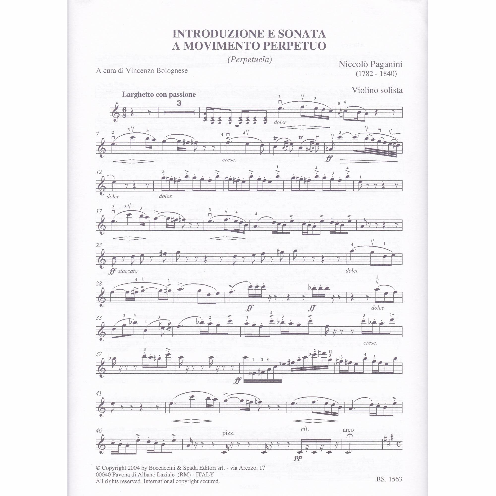 'Perpetuela' Sonata for Violin and Piano
