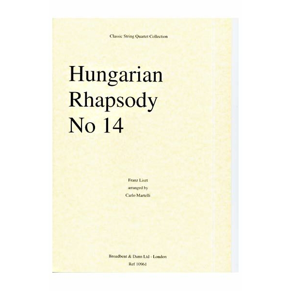 Hungarian Rhapsody, No.14 for String Quartet