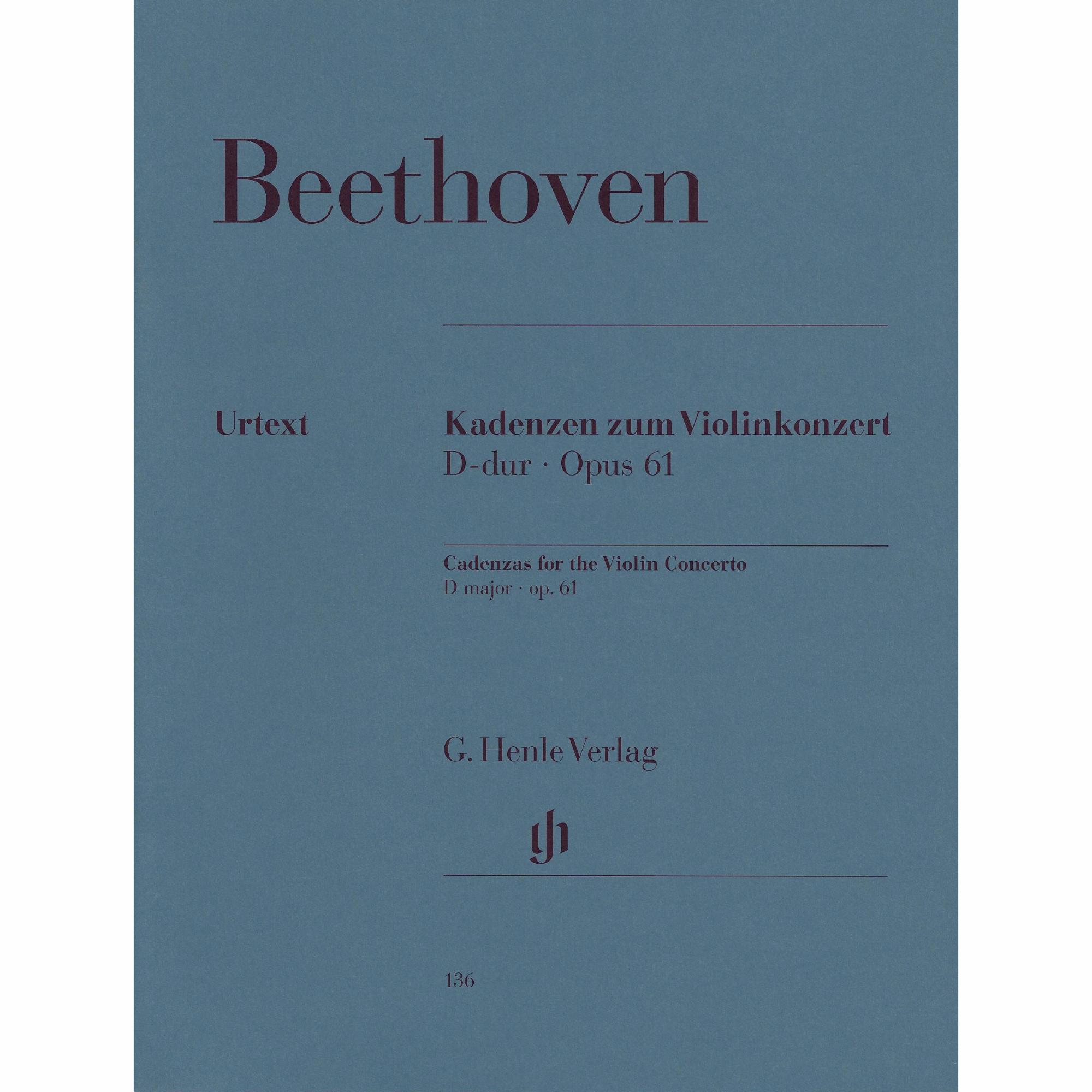 Beethoven -- Cadenzas for the Violin Concerto in D Major, Op. 61