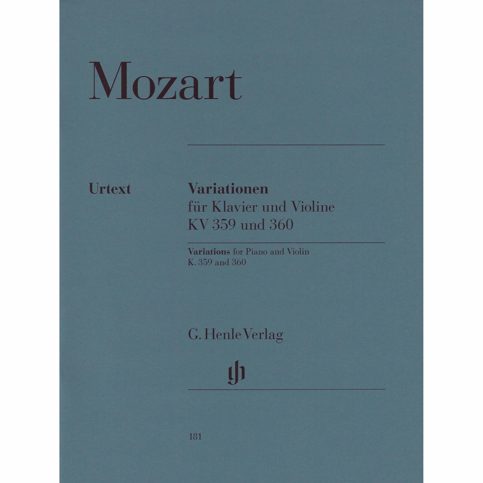 Mozart -- Variations, K. 359 & 360 for Violin and Piano