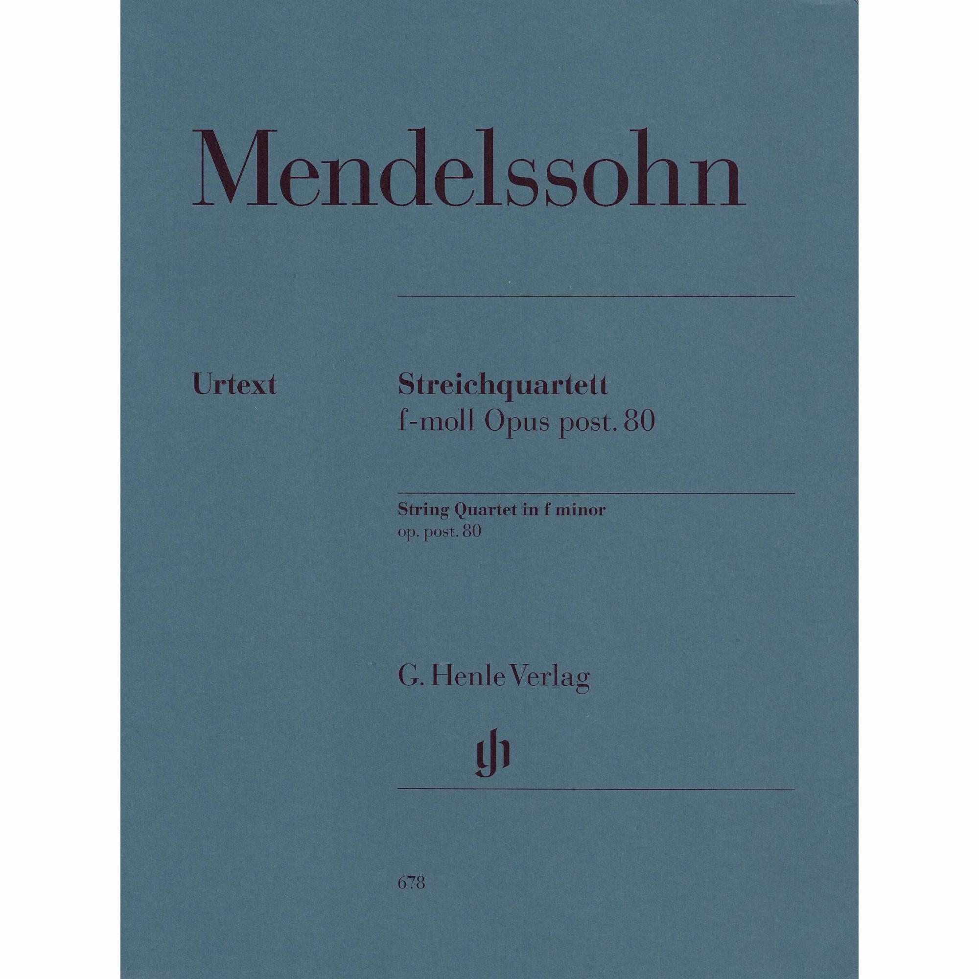 Mendelssohn -- String Quartet in F Minor, Op. post. 80