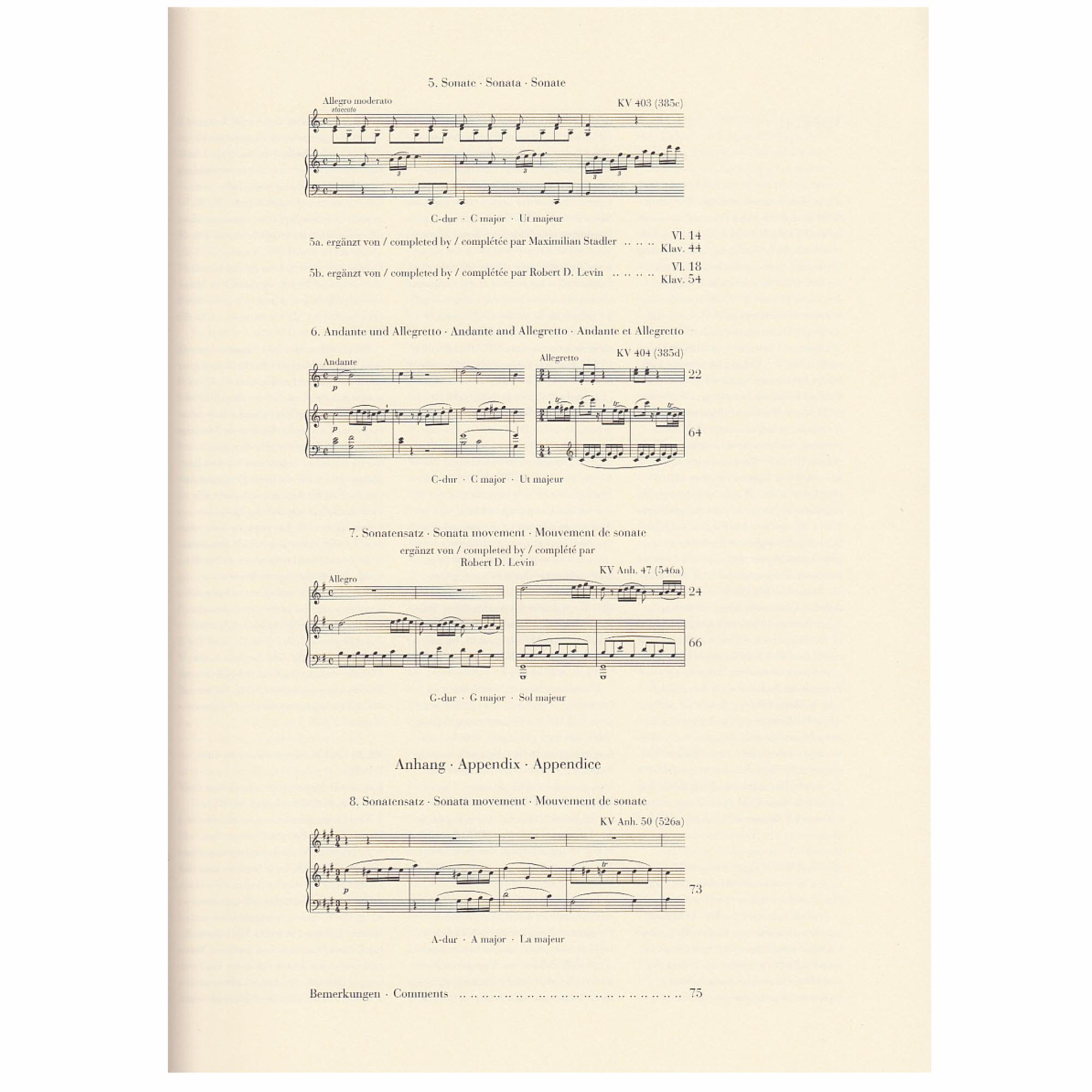 Mozart Sonatas for Piano and Violin