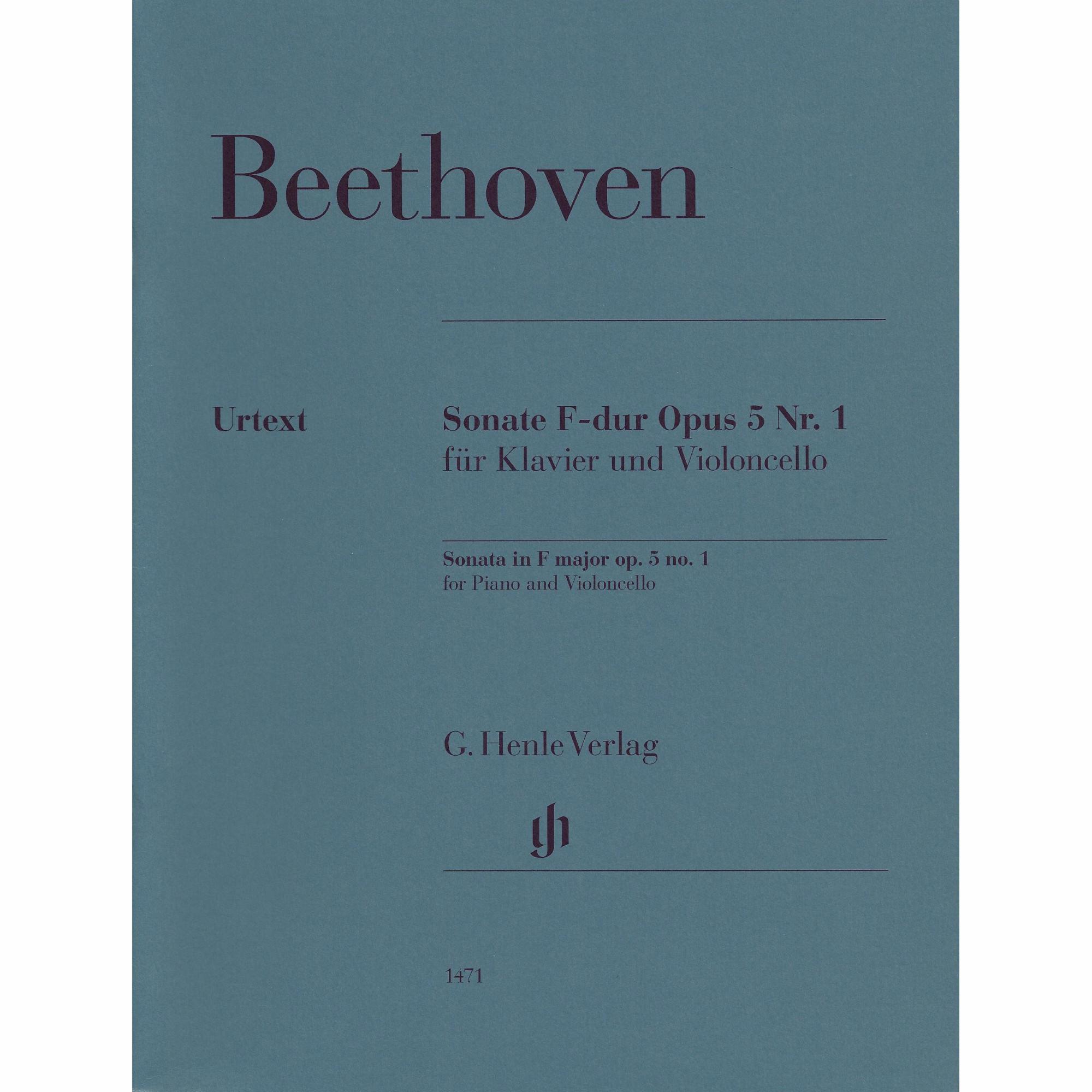 Beethoven -- Sonata in F Major, Op. 5, No. 1 for Cello and Piano