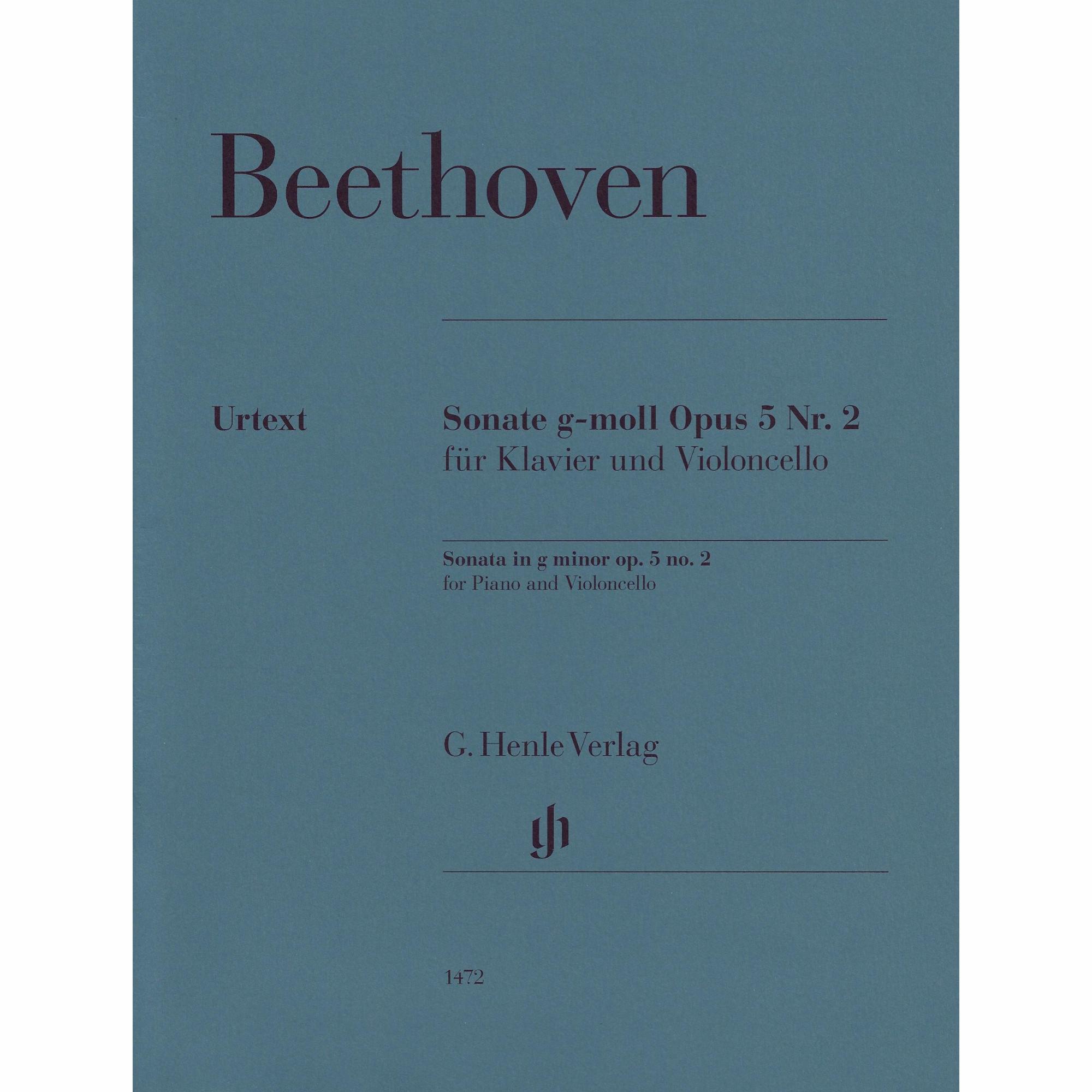 Beethoven -- Sonata in G Minor, Op. 5, No. 2 for Cello and Piano