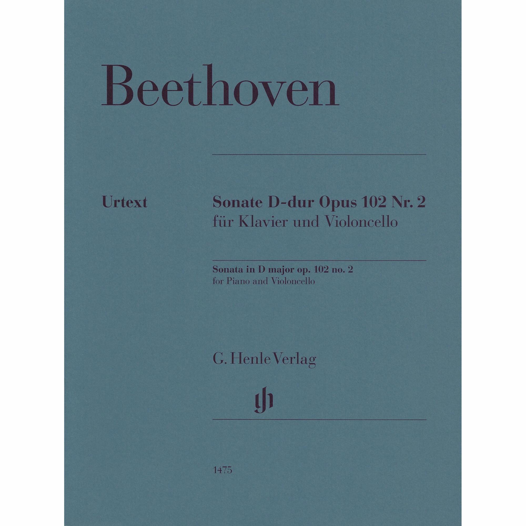 Beethoven -- Sonata in D Major, Op. 102, No. 2 for Cello and Piano