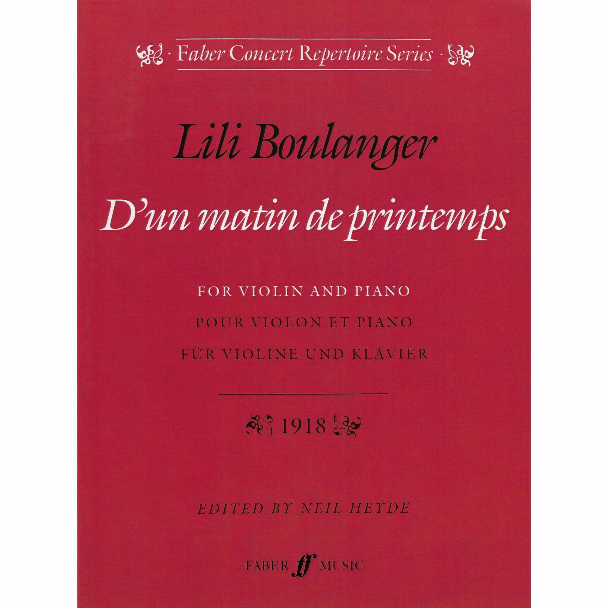 Boulanger -- D'un matin de printemps for Violin and Piano