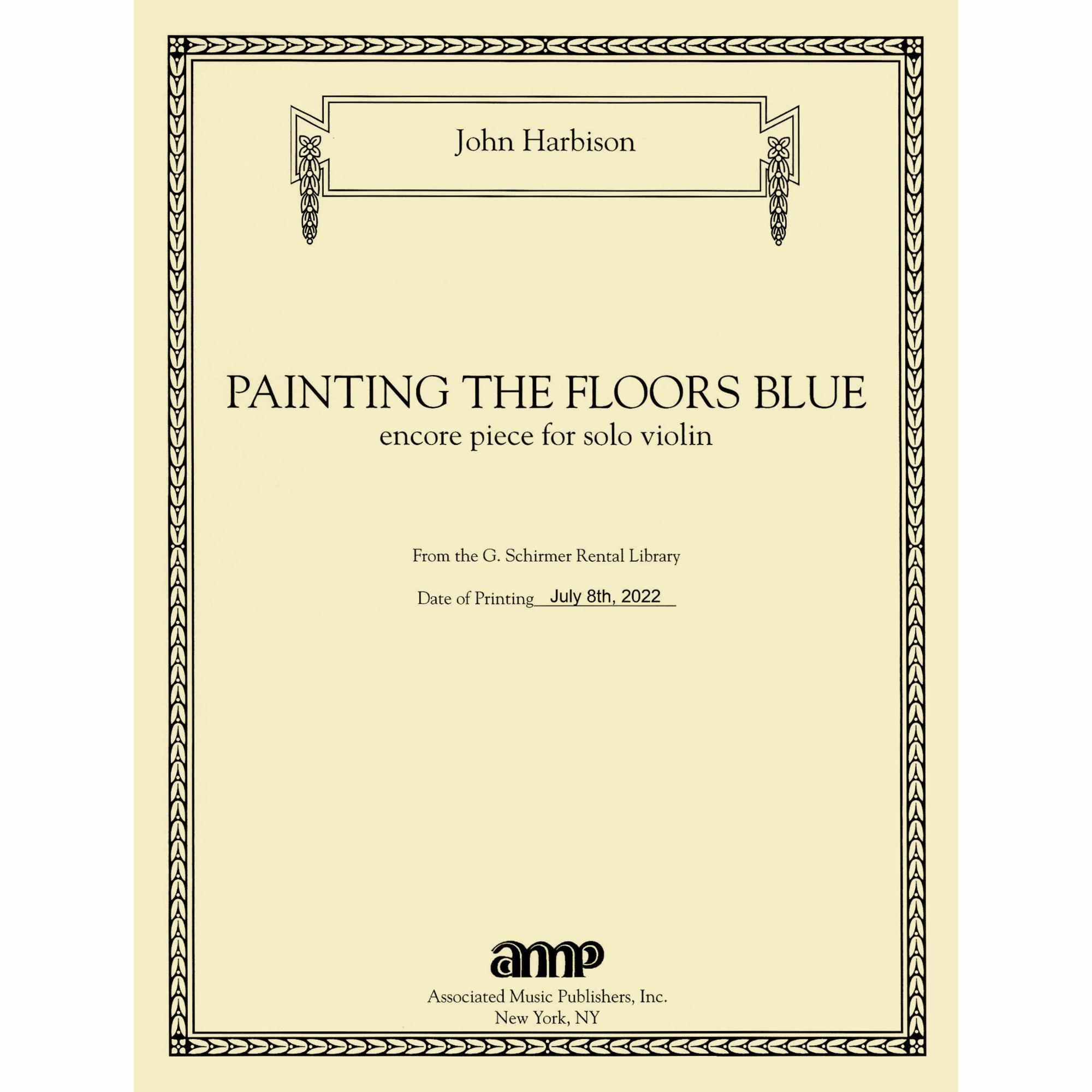 Harbison -- Painting the Floors Blue: Encore Piece for Solo Violin
