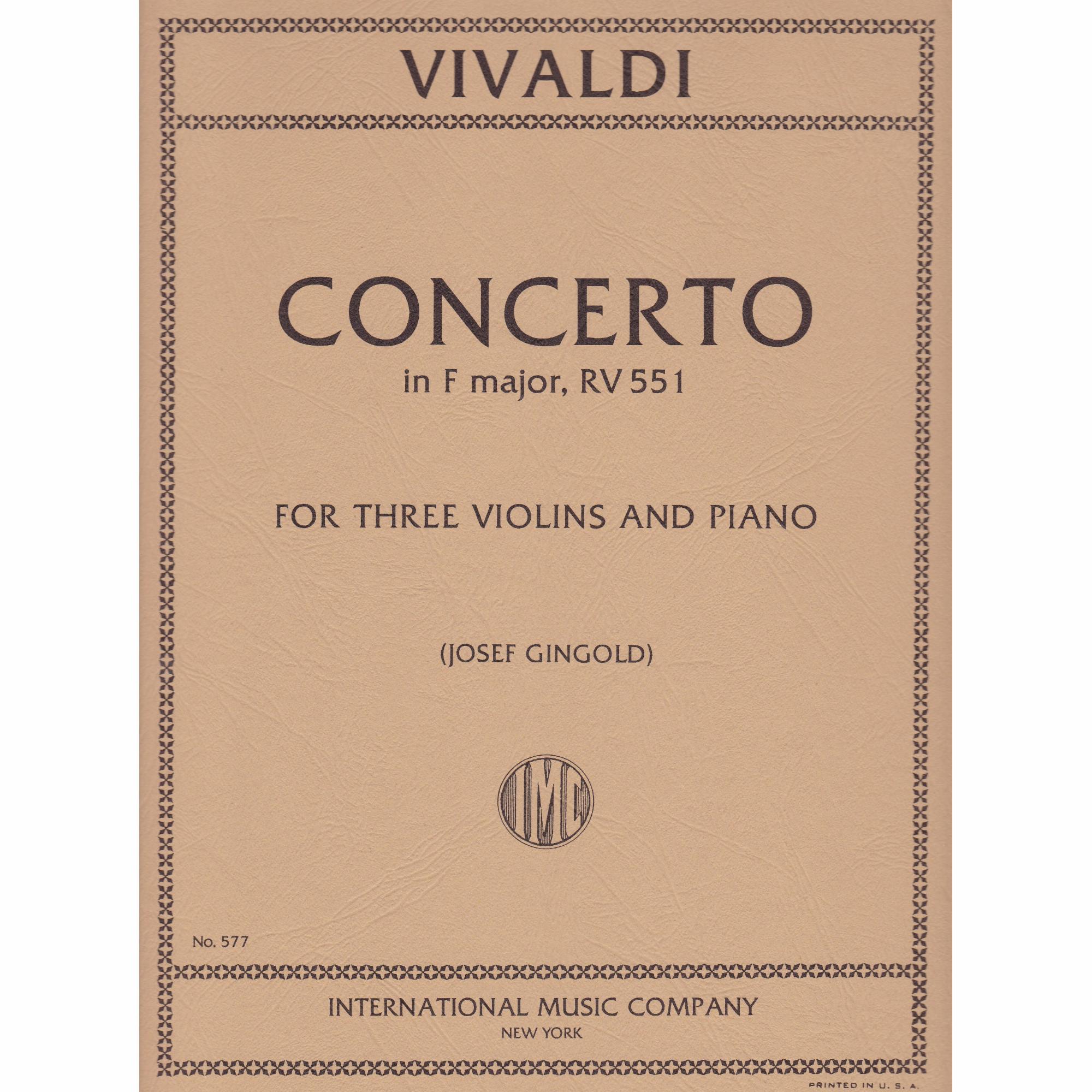 Triple Violin Concerto in F Major, RV 551