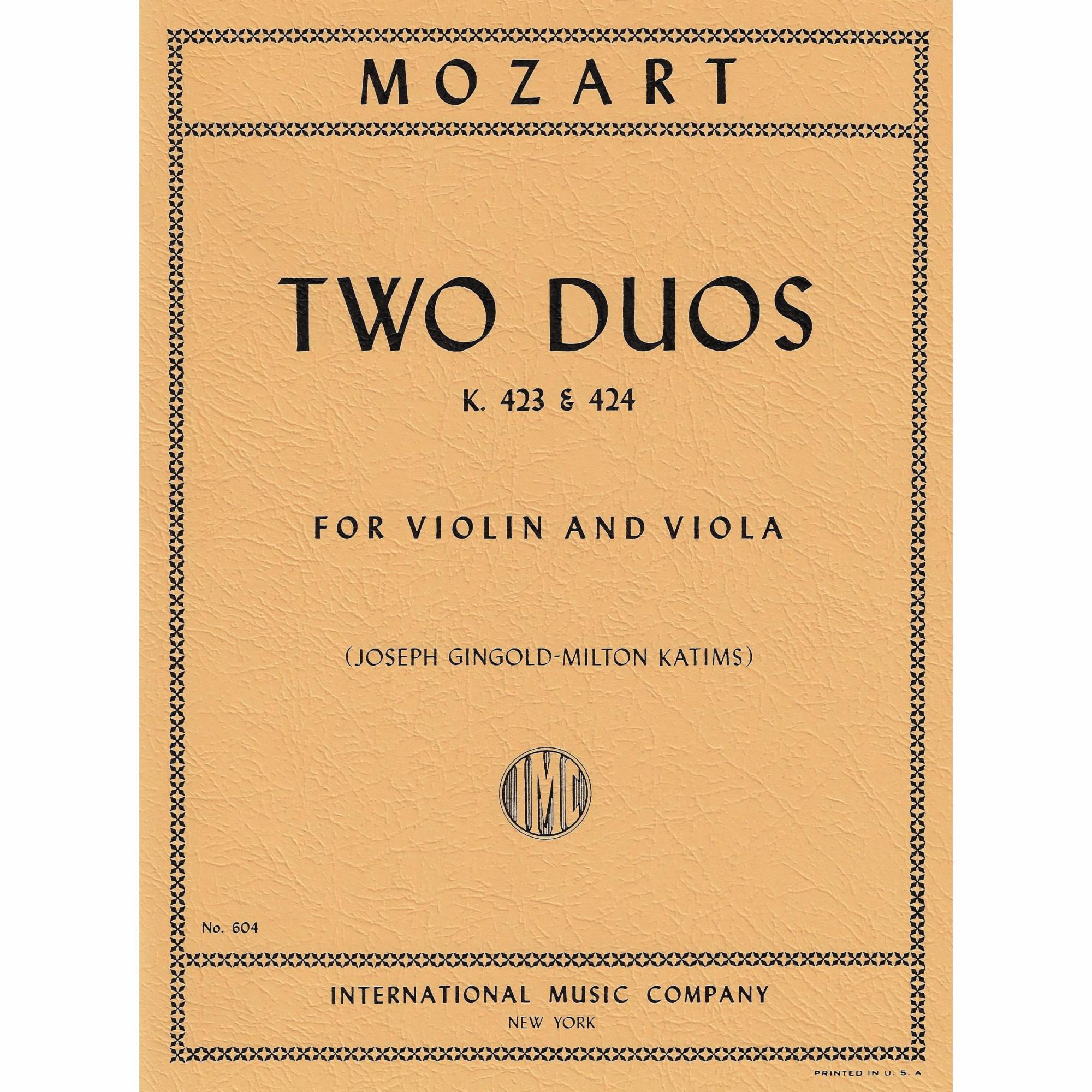 Mozart -- Two Duos, K. 423 & 424 for Violin and Viola