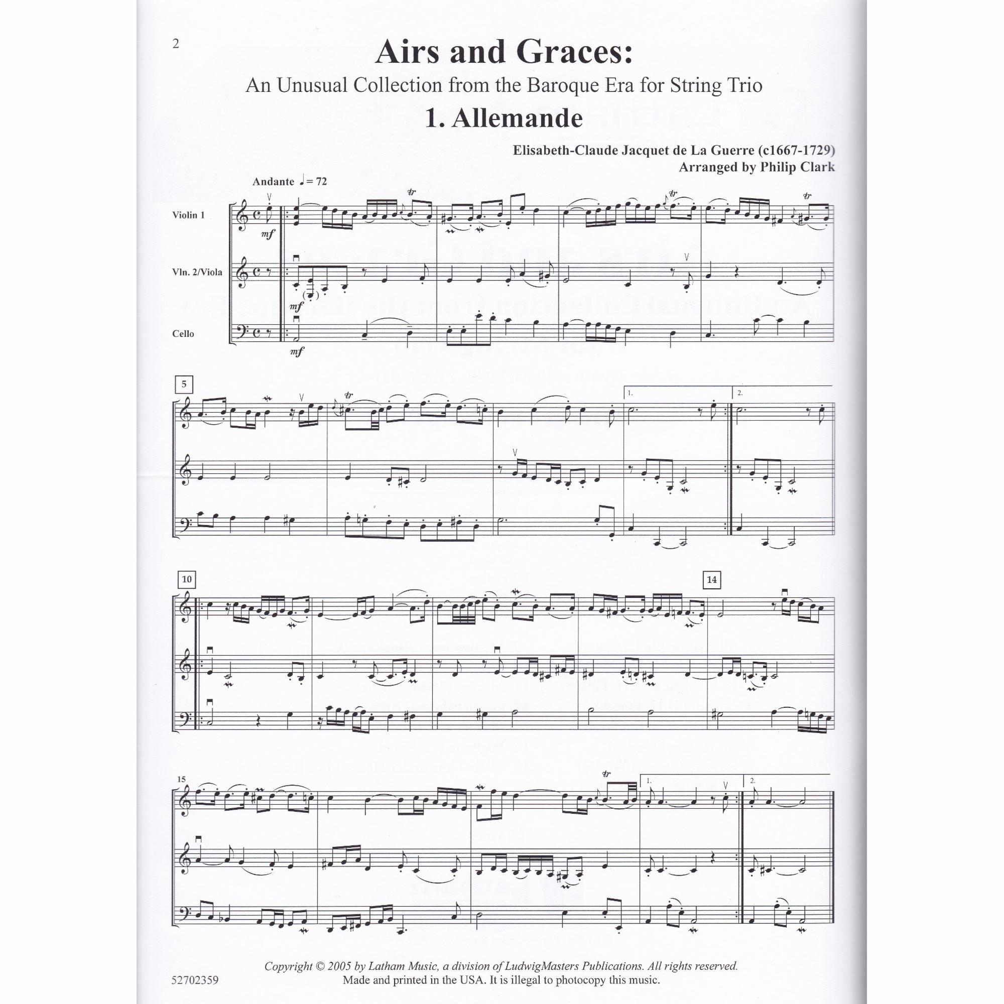 Airs and Graces: An Unusual Collection from the Baroque Era for String Trio