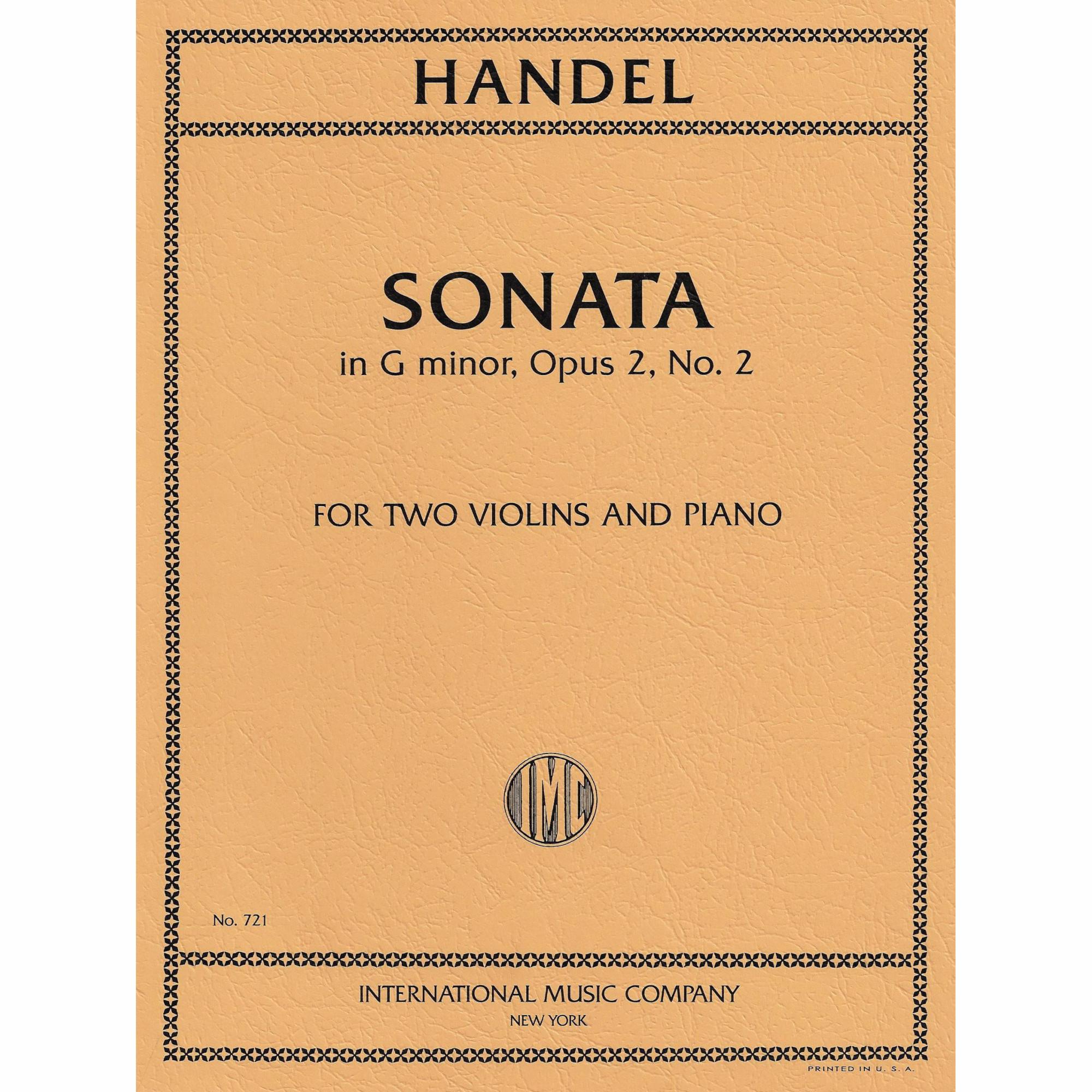 Handel -- Sonata in G Minor, Op. 2, No. 2 for Two Violins and Piano