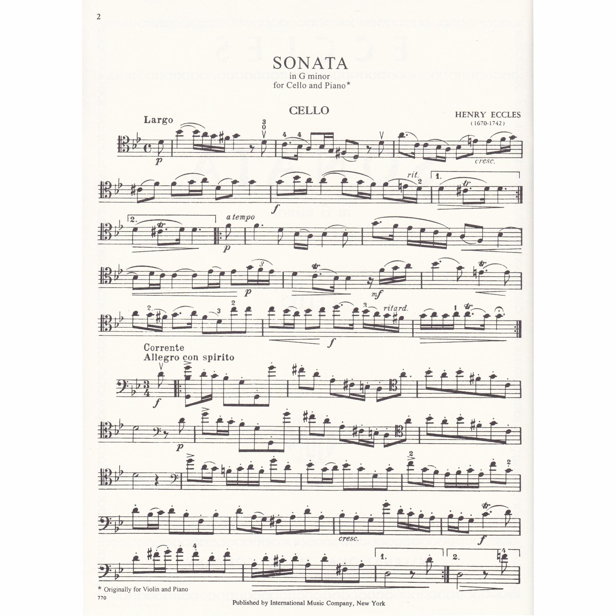 Cello Sonata in G Minor