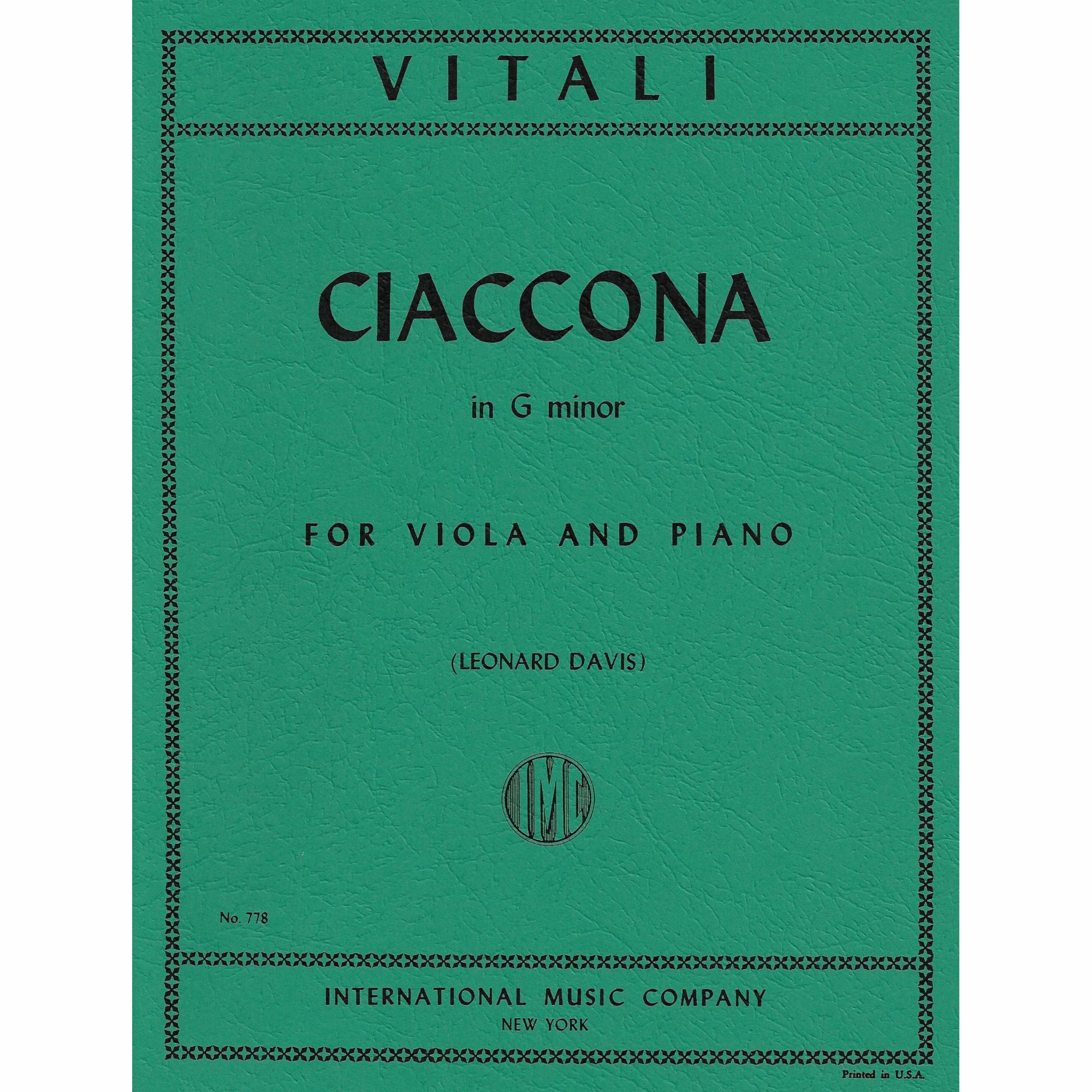Vitali -- Ciaconna in G Minor for Viola and Piano